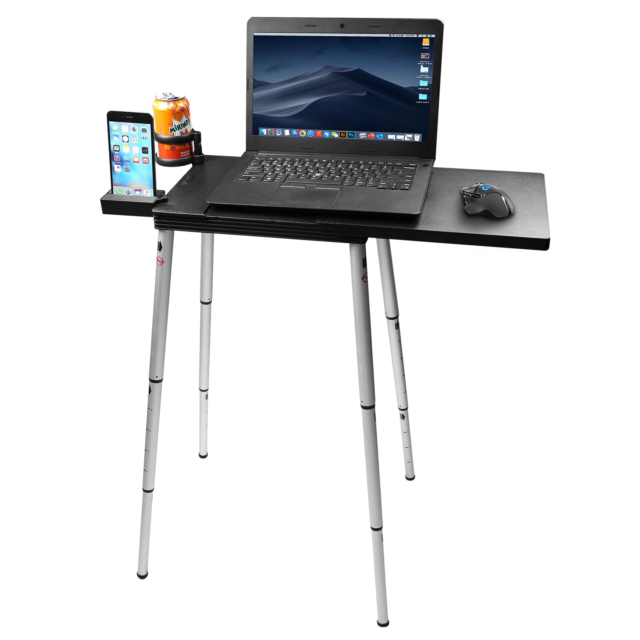 Portable Laptop Computer Stand Desk Table, Compact Foldable, Lightweight 3 lbs , Adjustable Height 19-29 inches, For Remote Work Travel Home Office School