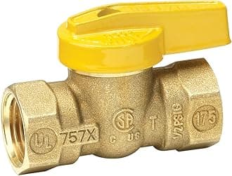 Homewerks VGV-1LH-B3B Premium Gas Ball Valve, Female Thread x Female Thread, Brass, 1/2-Inch