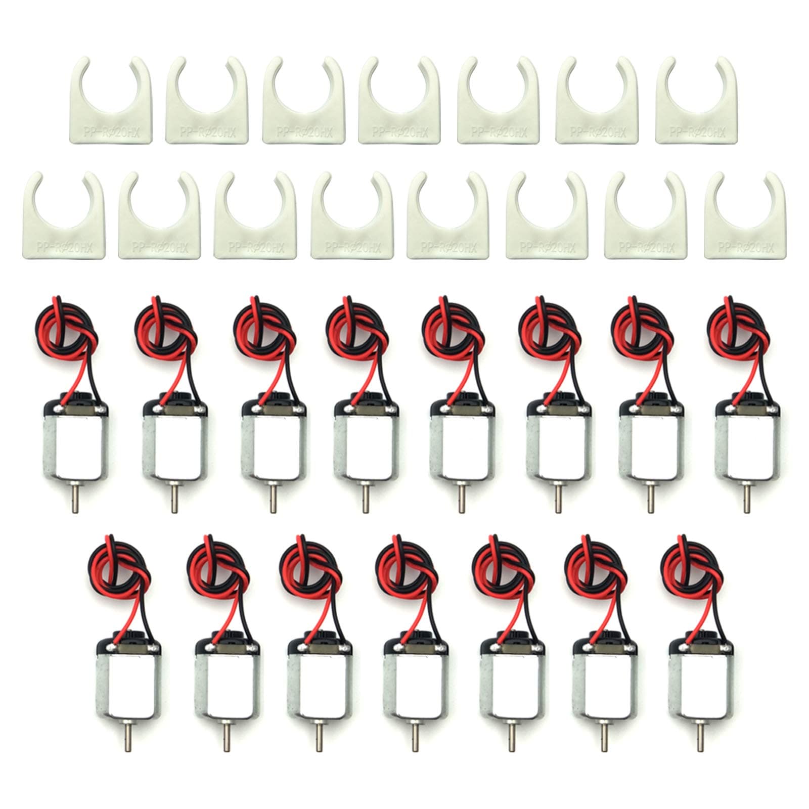 EUDAX 15 Pcs Rectangular DC Motor Mini Electric Motor 1.5-3V 24000RPM with 9.8" Lead Wires with Motor Mounting Bracket Holder for DIY Toys