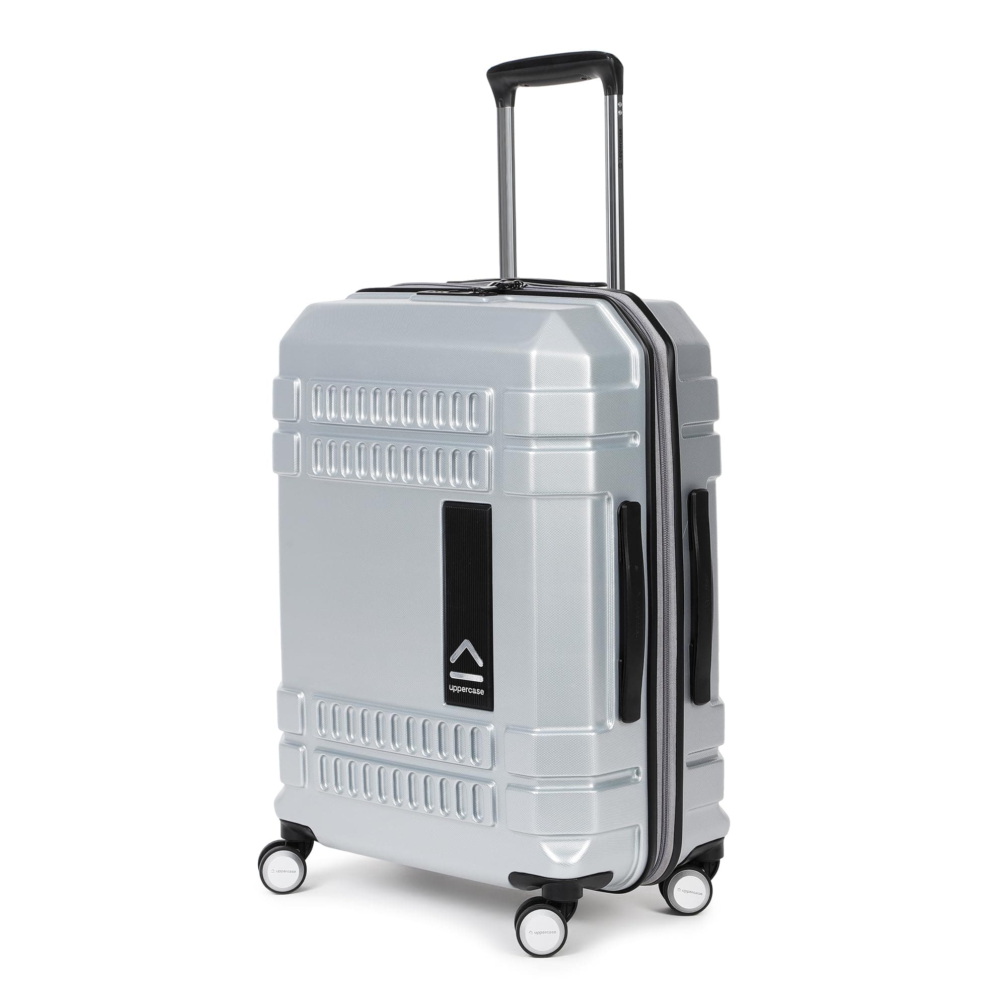 Polyester Bullet (Medium) 66 Cms|Check-In Inline Trolley Bag|Hardshellsided Luggage Anti-Scratch 8 Wheel Luggage|Tsa Lock&Anti-Theft Zippers|Suitcase For Men&Women (Silver)