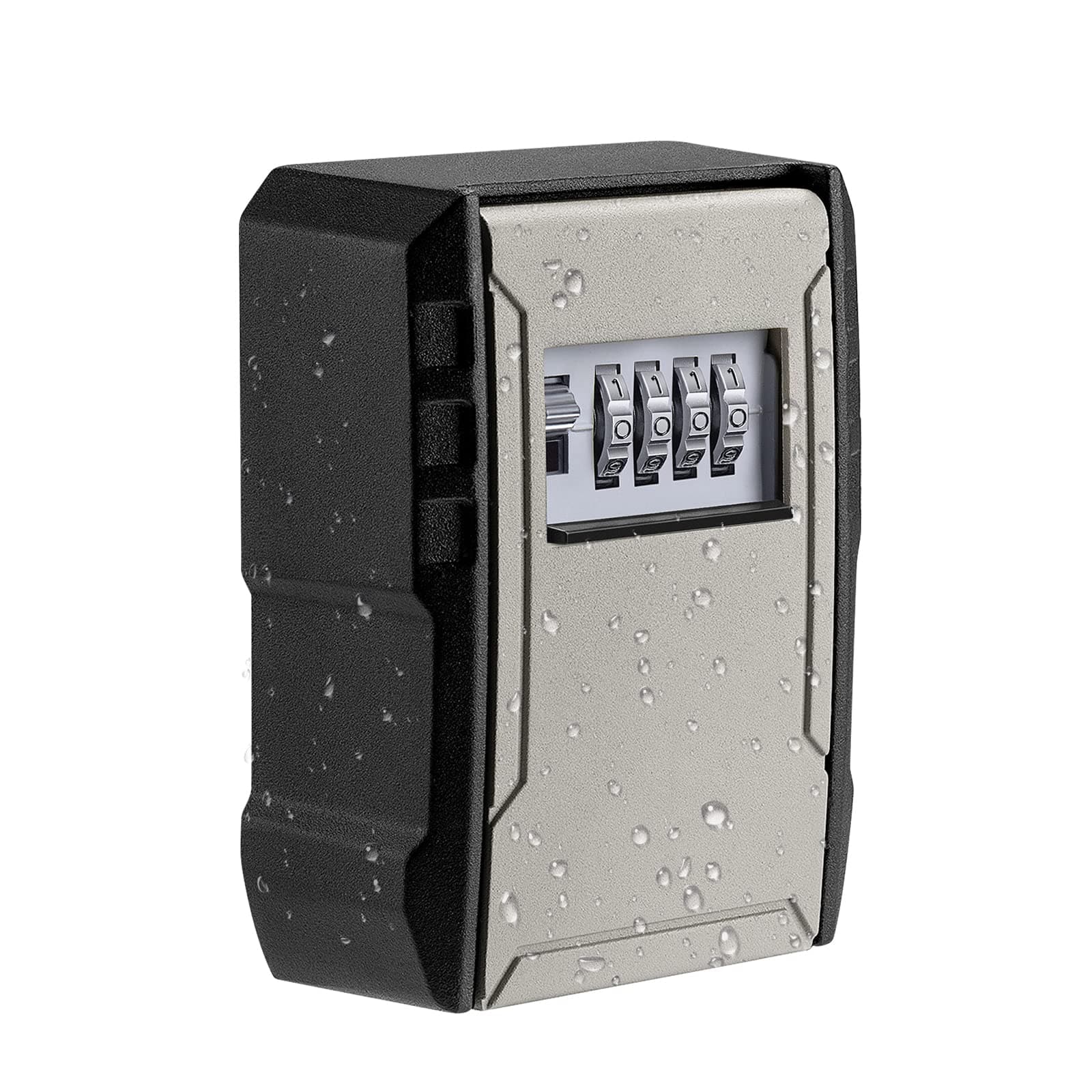 UPGRADE Extra Large Capacity Key Lock Box, Weatherproof Wall Mount Key Box for Car Keys, Fob, House Keys, Key Safe Security Storage Lock Box for Indoor, Outdoor, Garage, Garden, Store (1, Grey)