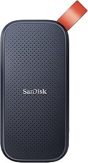 SANDISK Portable SSD 1TB (Read speeds up to 800 MB/s, USB 3.2 Gen 2, NVMe Solid State Performance, Updated firmware, fastening loop made of durable rubber) Grey