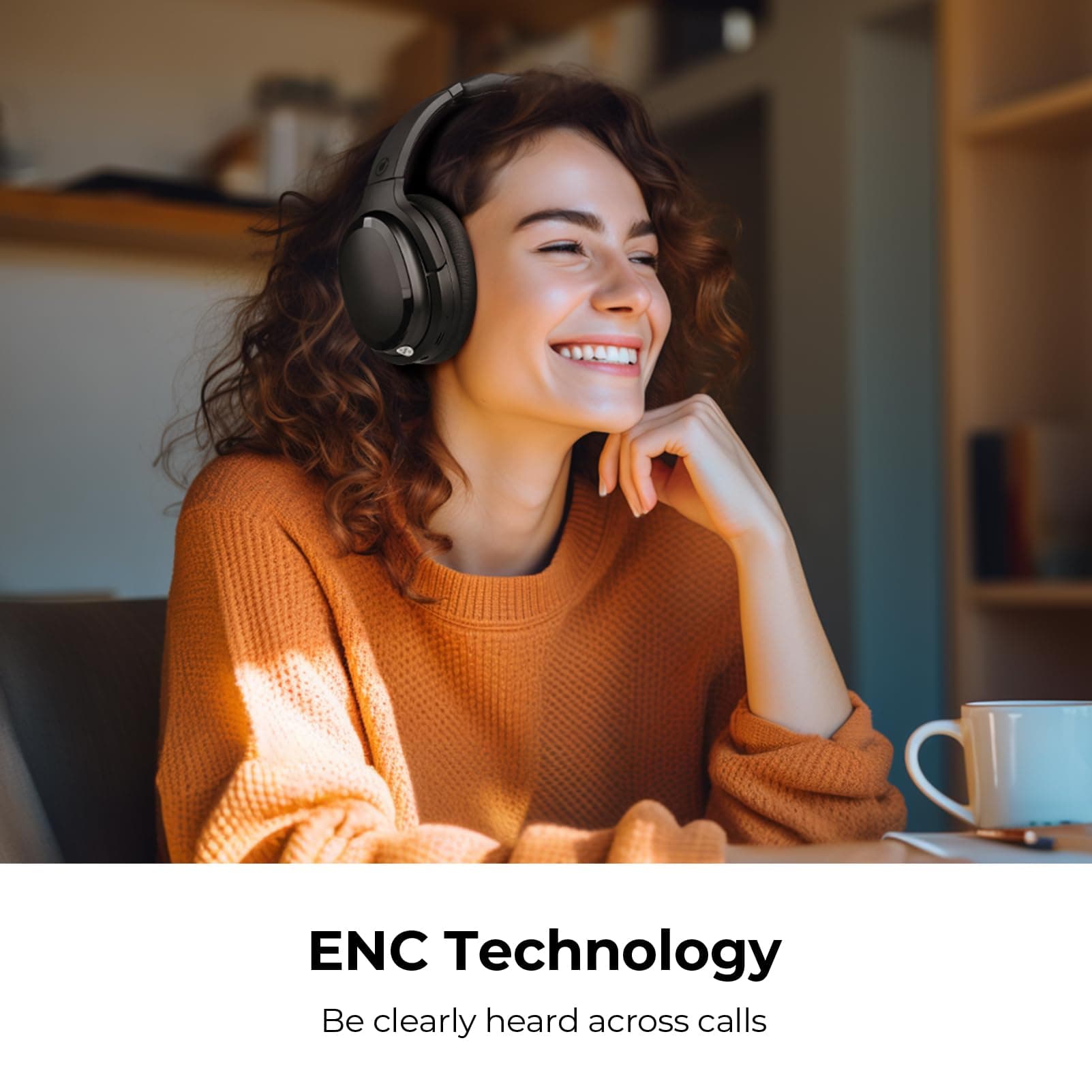 Hybrid Active Noise Canceling Headphones Bluetooth Headphones Over Ear Headphones Wireless Headphones Noise Cancelling with Travel Case, Protein Earpads, HiFi Audio, 30H Playtime, Black