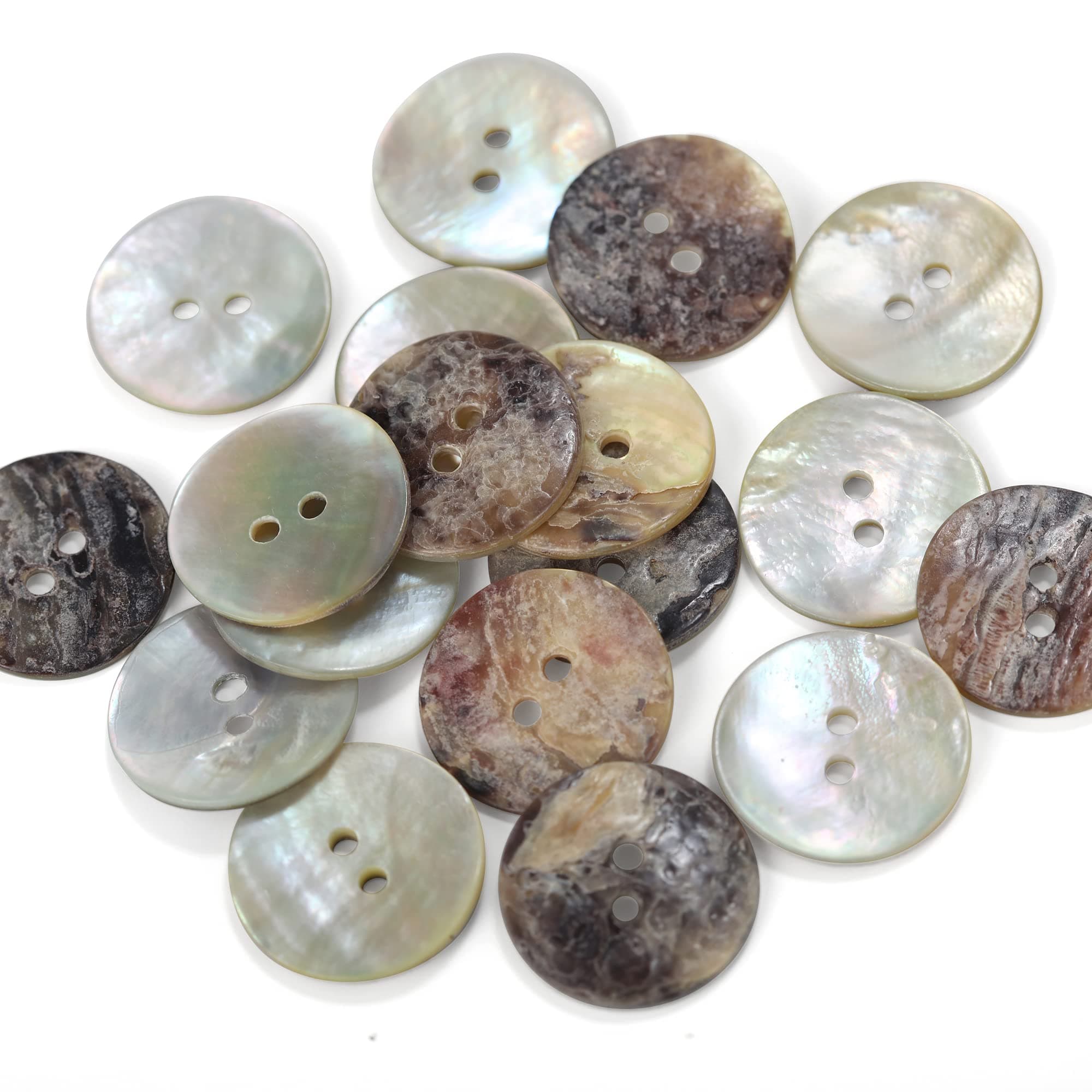 Agoya(Cultural Pearl Shell) Shell Button - Thicker Than Normal Size : 50pcs - 18L(7/16"),11mm
