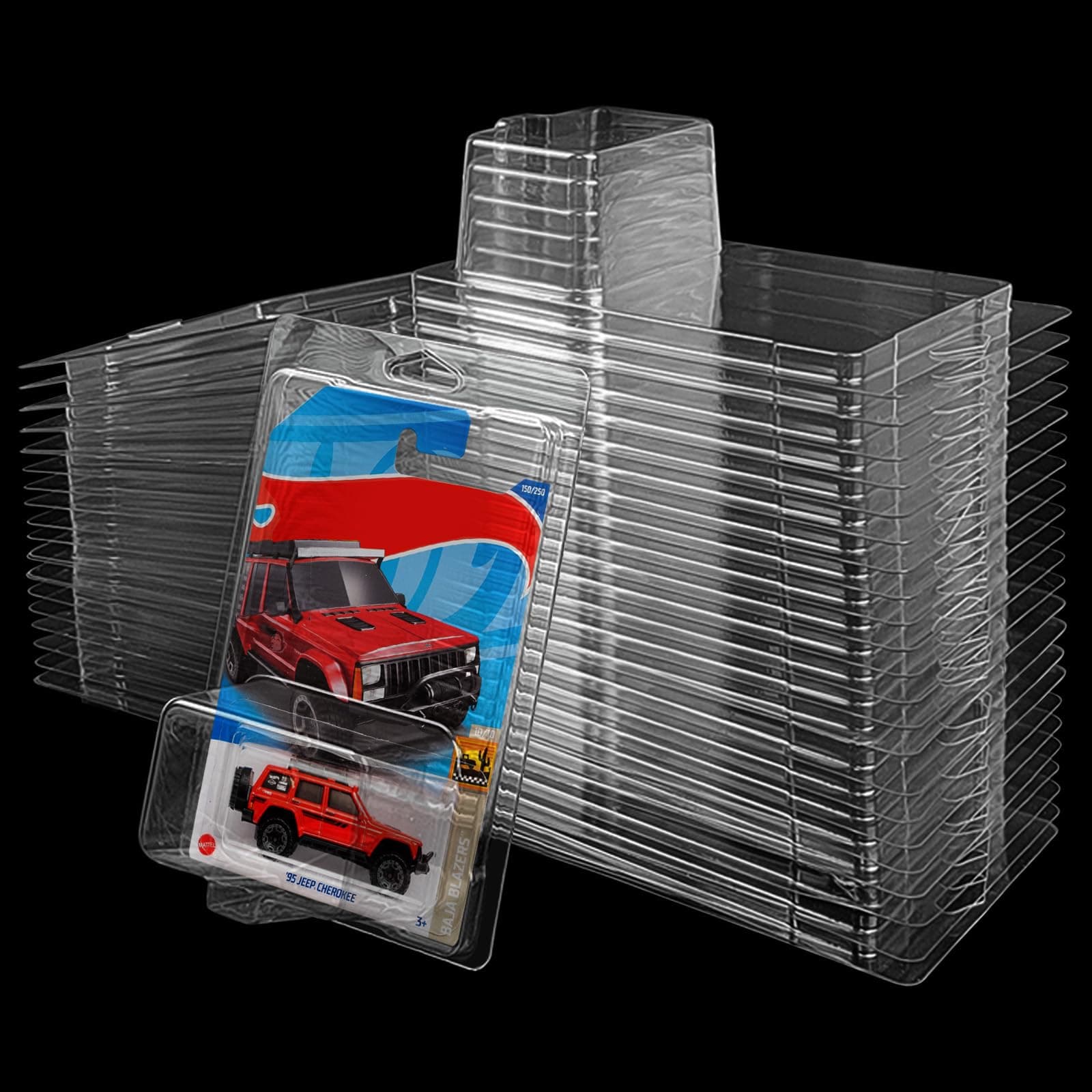 24 Pcs Clear Protector Cases Model Car Clamshell Cases Display Case Clear Protective Packs Car Blister Pack Covers Compatible with Hot-Wheels for Storage, 7.5 x 5 x 2 Inch