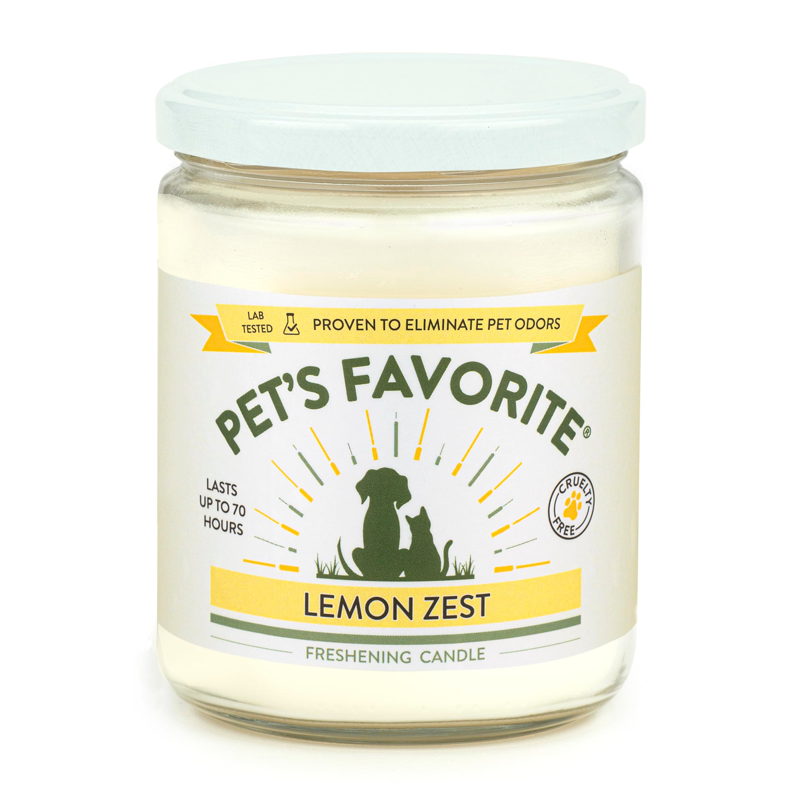 Lemon Scented Candles, Clean Burning Pet Friendly Candles with a Natural Fiber Wick and 70 Hour Burn Time, Lemon Zest Pack of 1