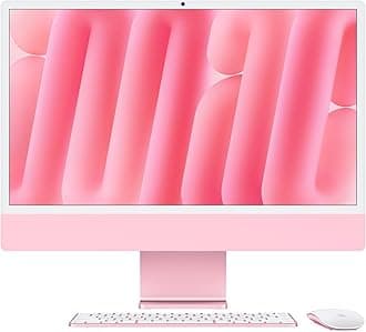 iMac All-in-One Desktop Computer with M4 chip with 10-core CPU and 10-core GPU: Built for Apple Intelligence, 24-inch Retina Display, 16GB Unified Memory, 256GB SSD storage; Pink