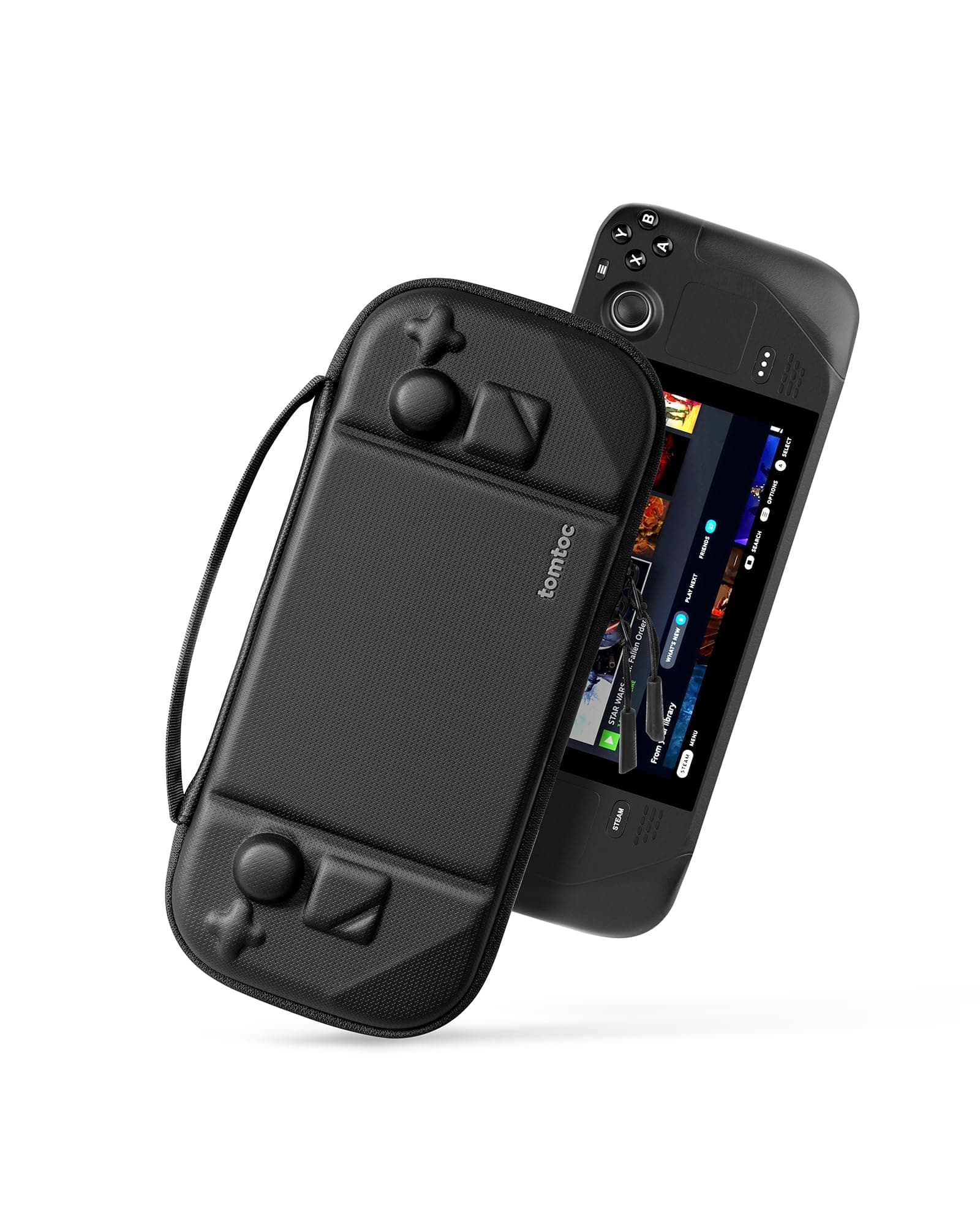 tomtoc Carrying Case Compatible with Steam Deck, Protective case, Hard Portable Travel Carrying bag for Steam Deck Console & Accessories, Shockproof, Travel friendly, Black