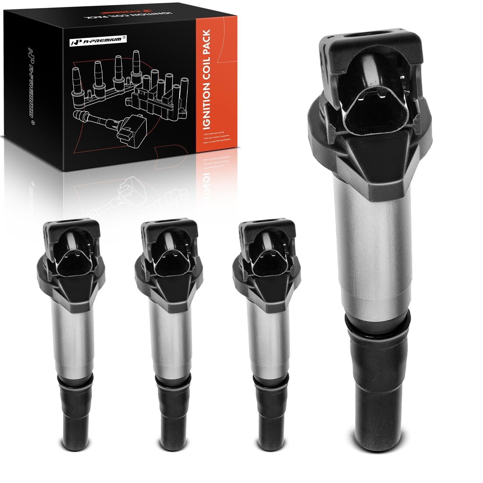 A-Premium Ignition Coil Pack Compatible with Mini Cooper 2007-2007 L4 1.6L Naturally, Cooper 2008-2013 L4 1.6L Turbo, Cooper Countryman 2011-2016 L4 1.6L Turbo, Cooper Paceman L4 1.6L Turbo, Set of 4