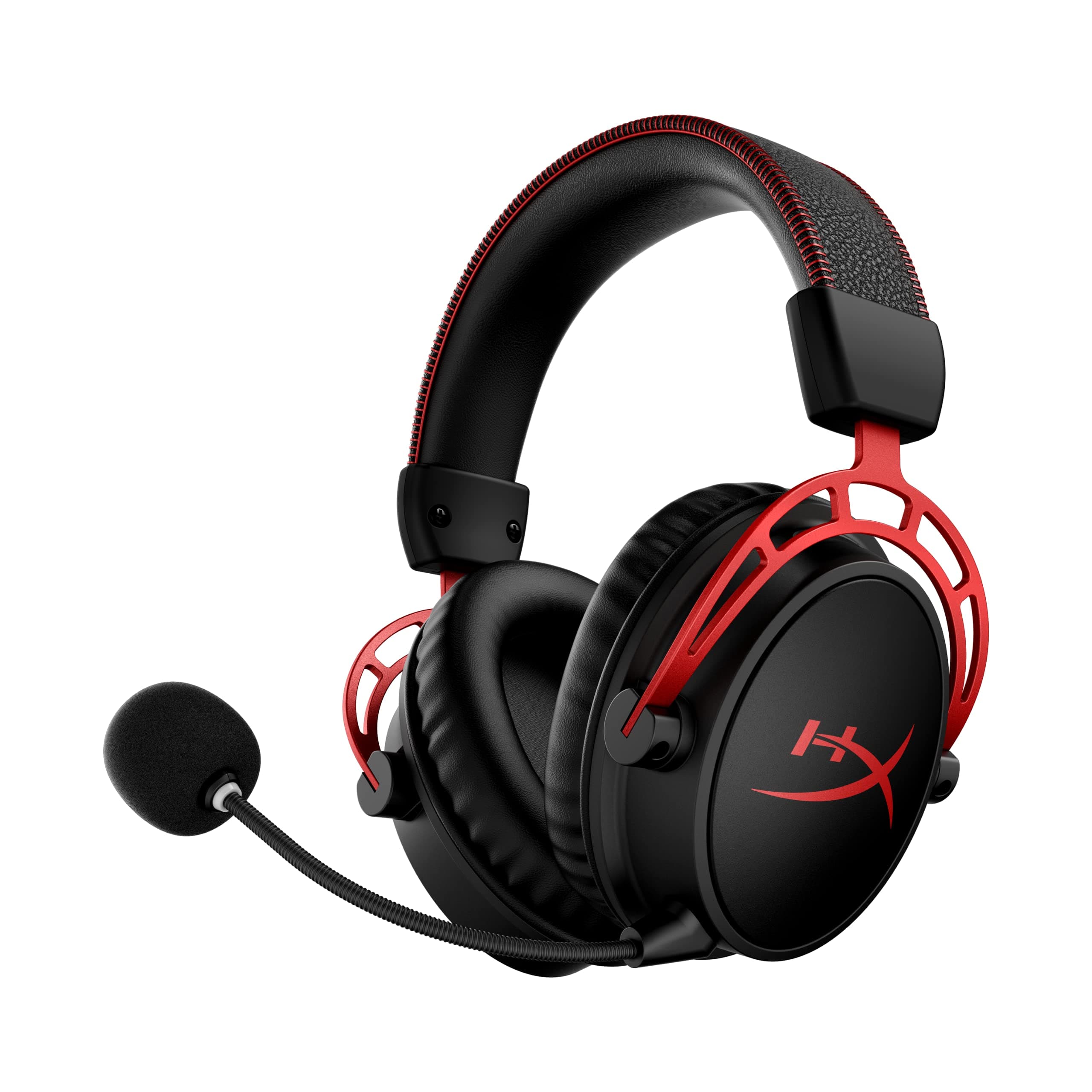 - HyperX Cloud Alpha Wireless - Gaming Headset for PC, 300-hour battery life, DTS Headphone:X Spatial Audio, Memory foam, Dual Chamber Drivers, Noise-canceling mic, Durable aluminum frame,Red