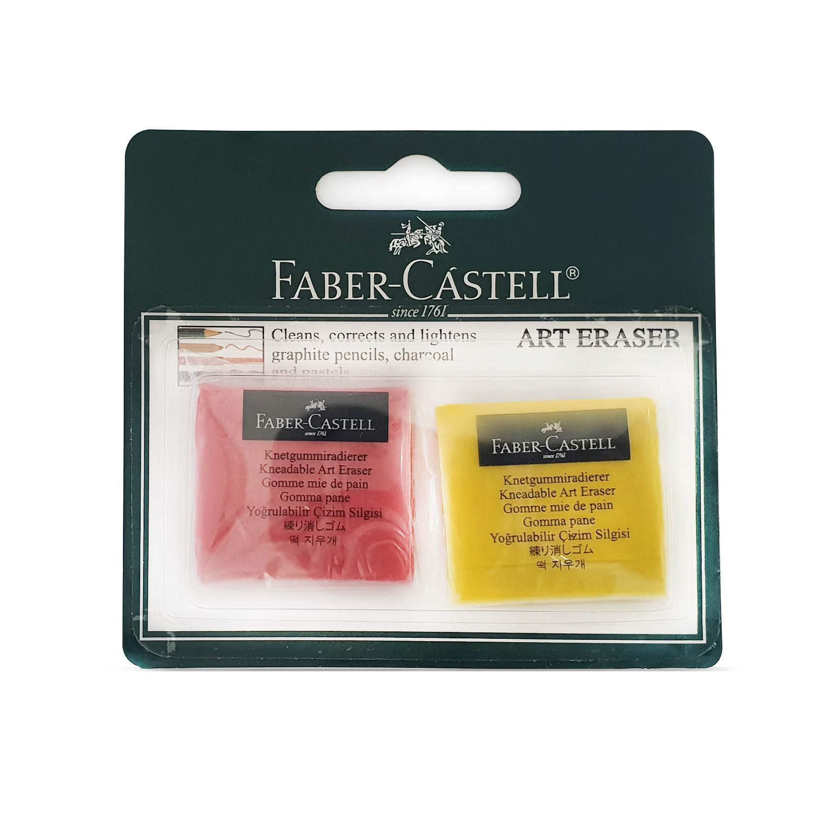 Faber-Castell Kneadable Art Eraser 2pc -Assorted Colours
