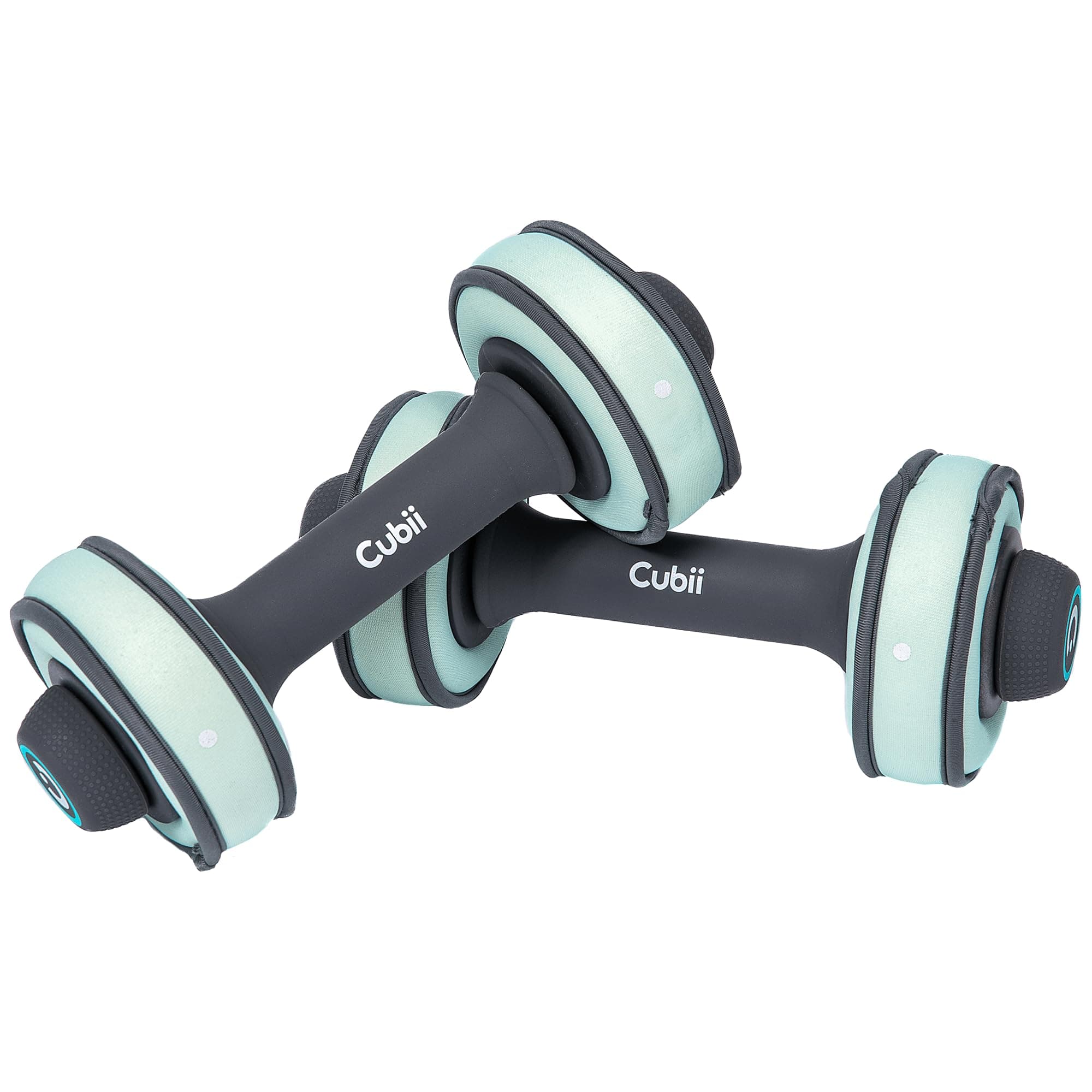 CubiiBuild Adjustable Dumbbell Set - Includes Two Adjustable Hand Weight Dumbbells Plus 4 Cubii 1 lb SoftRings Free Weights with Fast and Easy Exercise Weight Adjust for Women and Men Strength