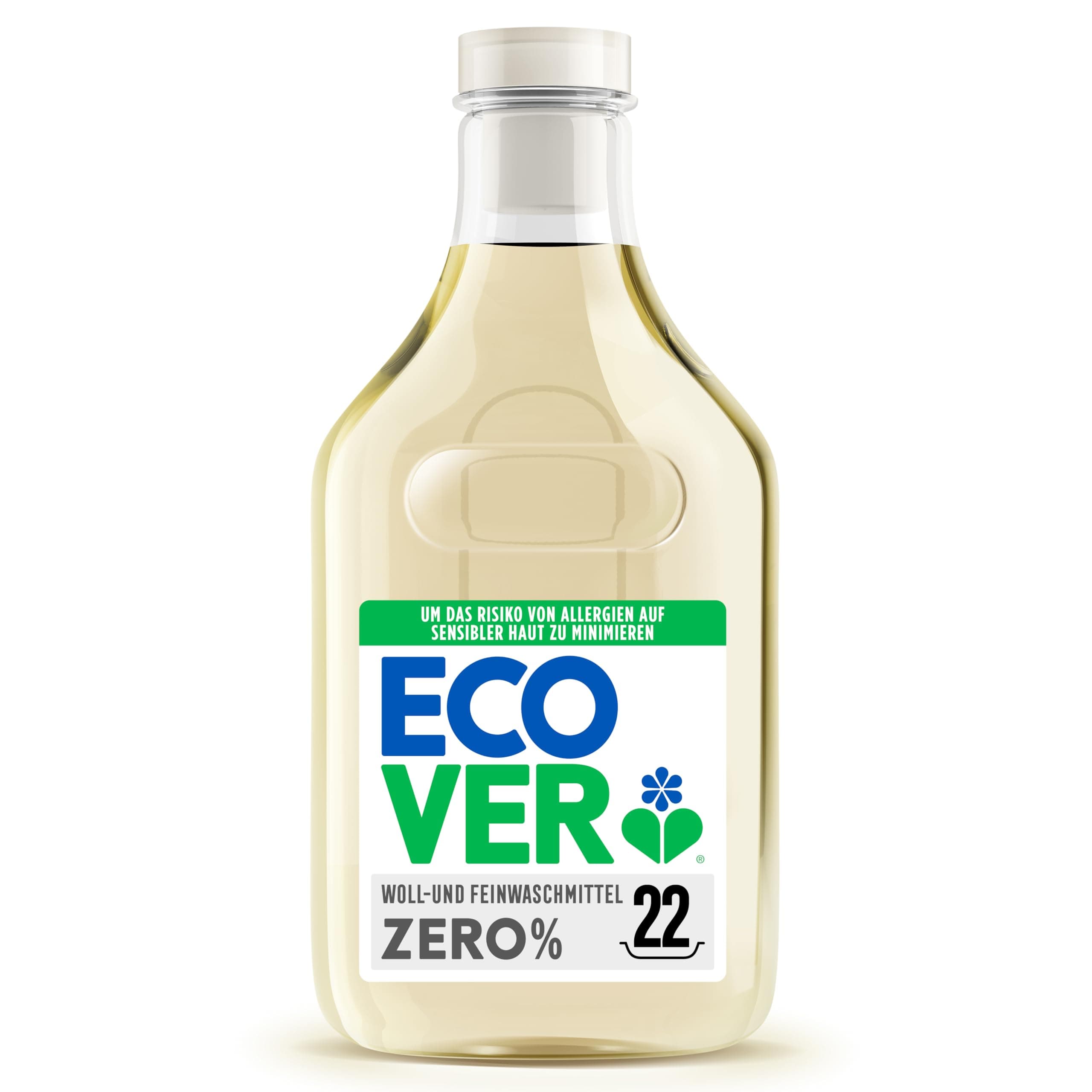 Ecover Non-Bio Zero Wool and Mild Detergent, Liquid Detergent, Mild Detergent for Allergy Sufferers and Sensitive Baby Skin, 22 Loads, 1 Litre