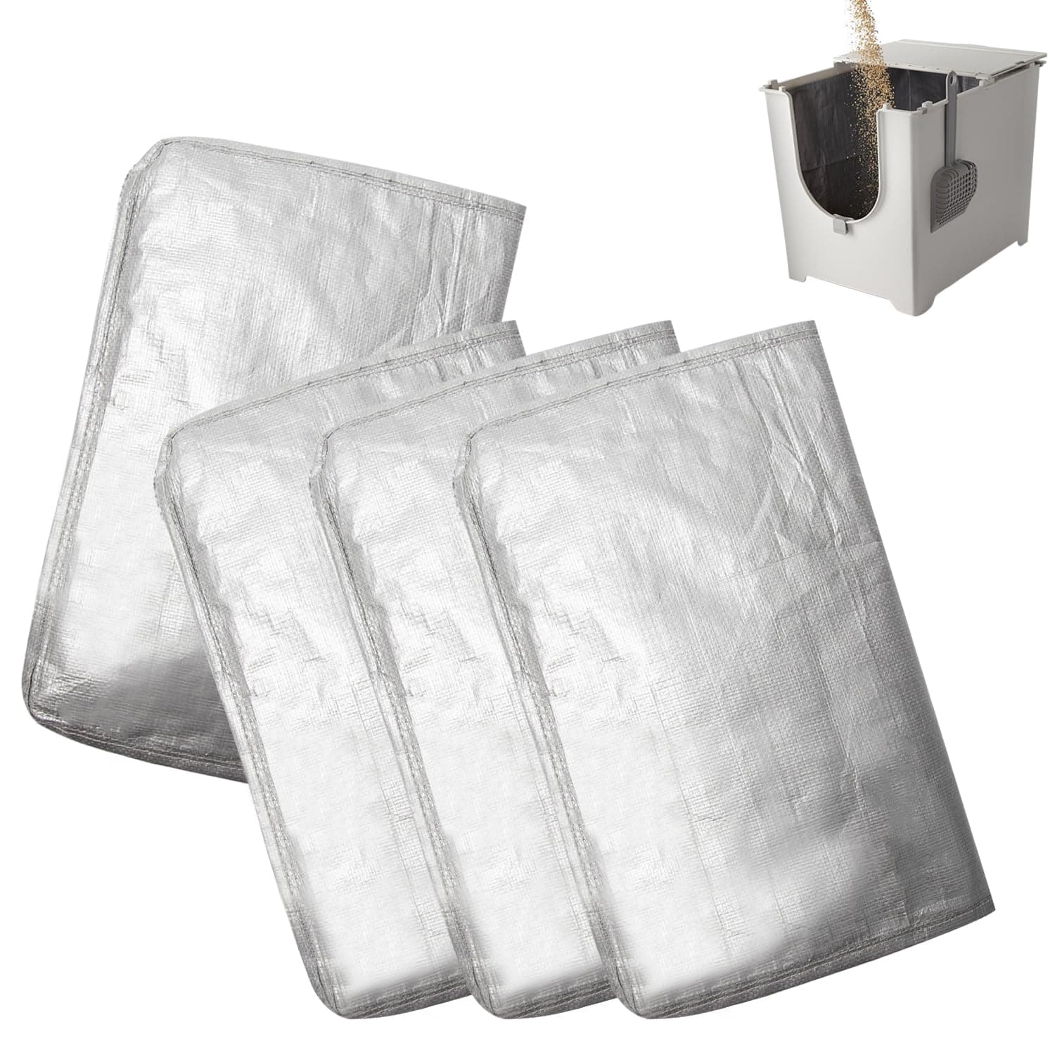 4 Pack Reusable Liners Compatible with Mod Kat Cat Litter Box Flip Litter Liners Type F