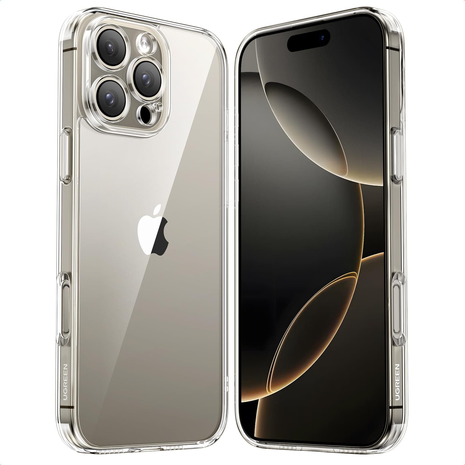 UGREEN Clear Case Compatible with iPhone 16 Pro Max 6.9'', iCrystal Tech, MIL-Grade Protection, Delaying Yellowing, Anti-Scratch, Anti-Explosion Back, Shockproof Protective, Full Coverage