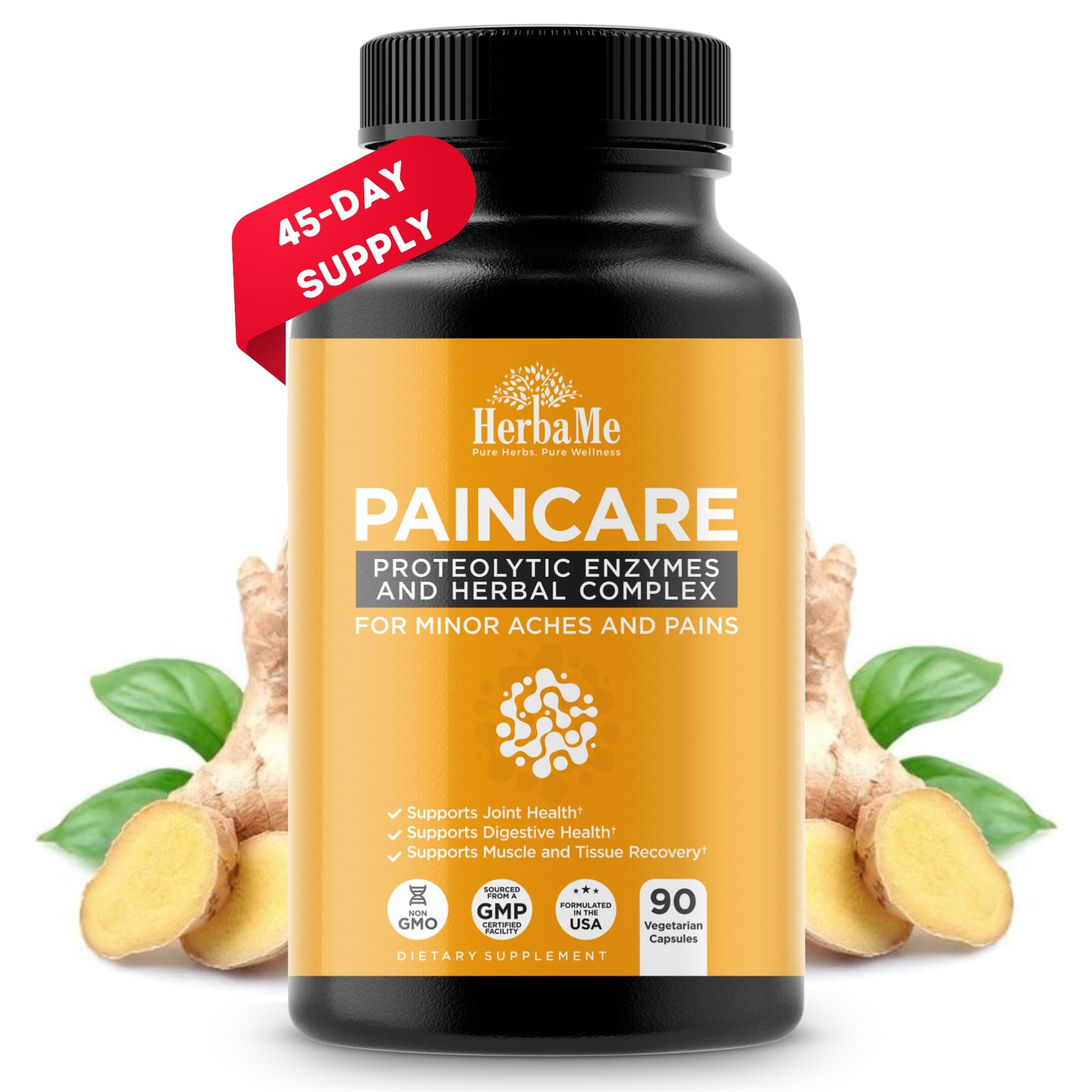 HerbaMe Proteolytic Enzymes Supplement with Herbal Complex