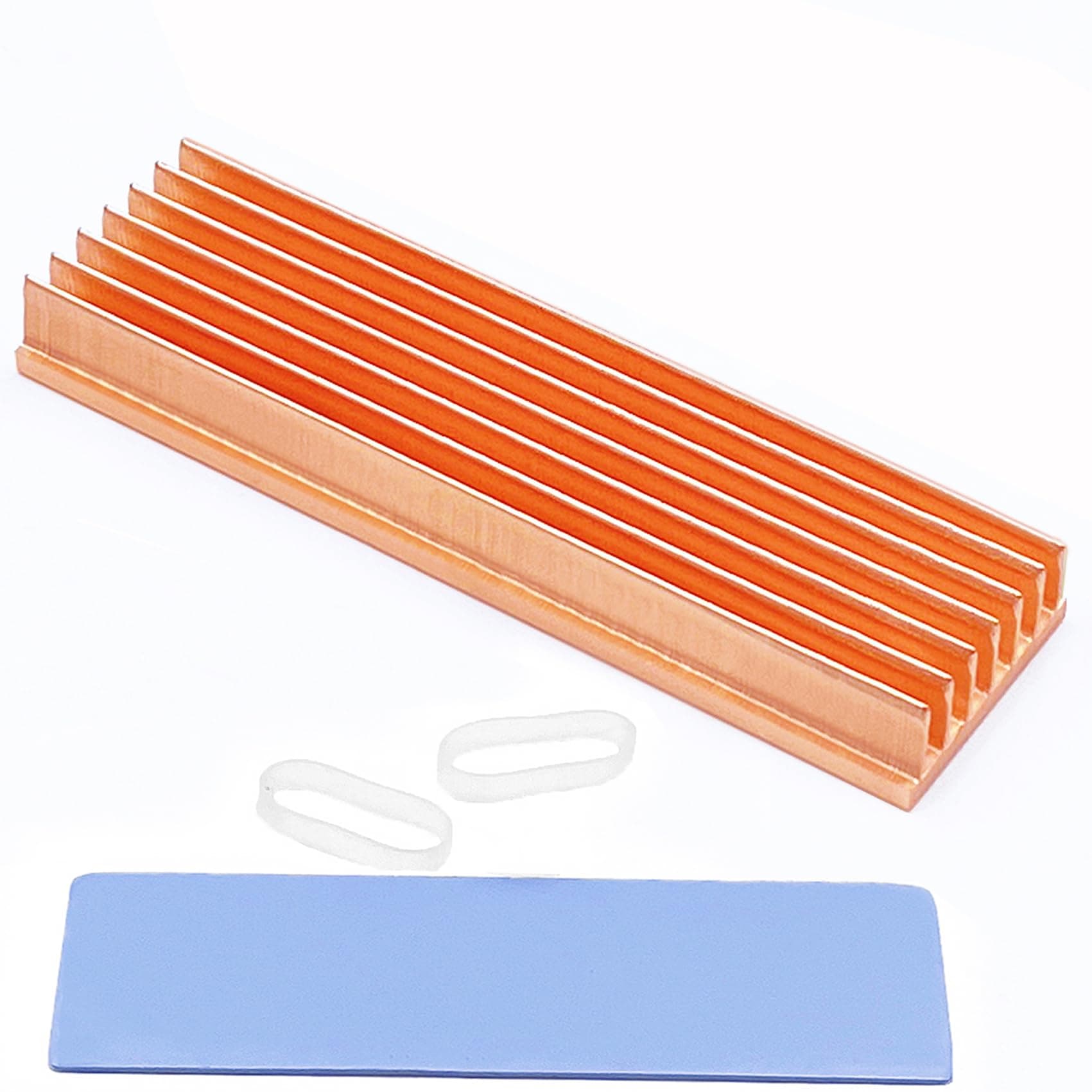 M.2 Heatsink Pure Copper Nvme ssd Heat Sink 7 Fins With Thermal Silicone pad for PC / PS5 M.2 PCIE NVMe SSD or M.2 SATA SSD