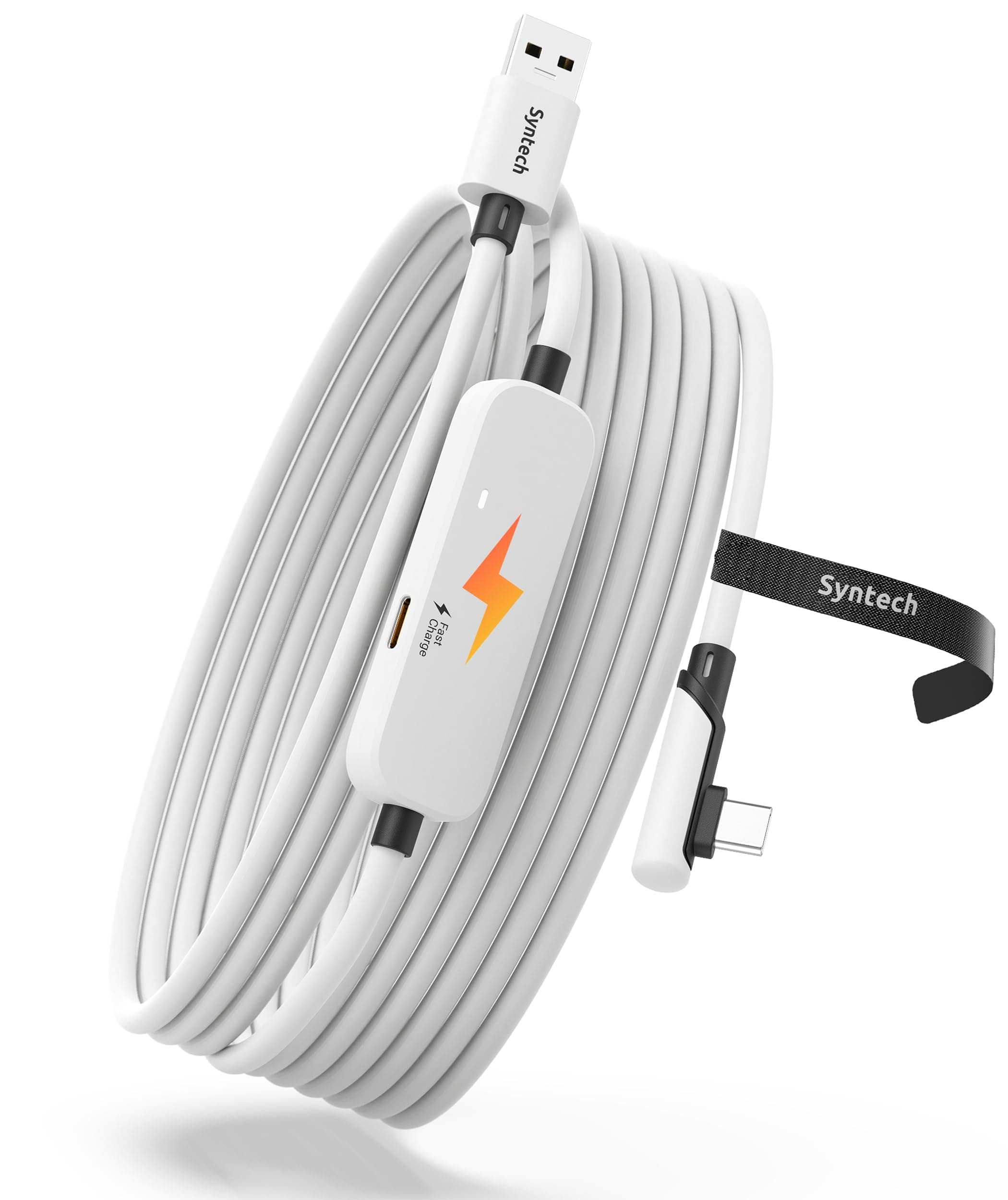 Syntech Link Cable with Charging 16FT Compatible with Oculus/Meta Quest 3S/3, Quest2 Accessories, USB 3.0 Link Cable with Extra Charging Port, for PC/SteamVR and Extended Gameplay