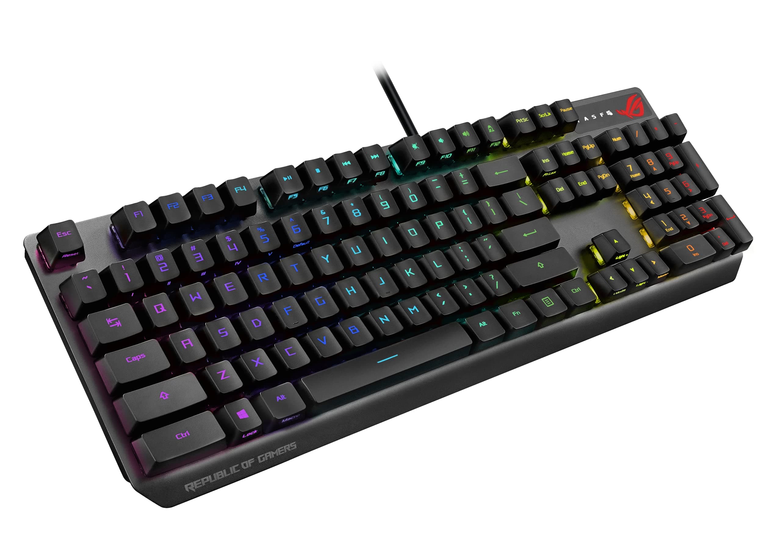 ASUS ROG Strix Scope RX Gaming Keyboard | ROG RX Optical Mechanical Blue Switches, Programmable Macro, Aura Sync RGB Lighting, USB 2.0 Passthrough, IP57 Waterproof & Dust Resistance, Alloy Top Plate