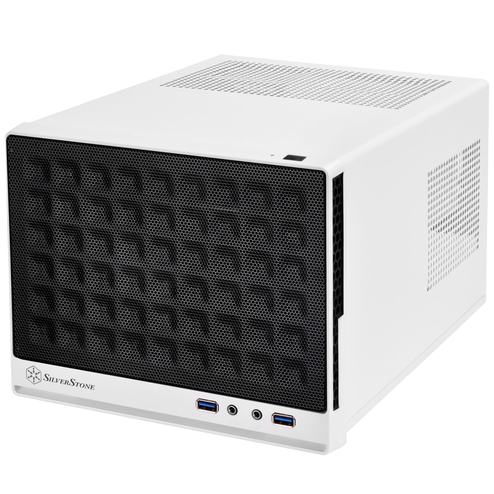 Silverstone Technology Ultra Compact Mini-ITX Computer Case with Mesh Front Panel White & Black (SST-SG13WB-USA)