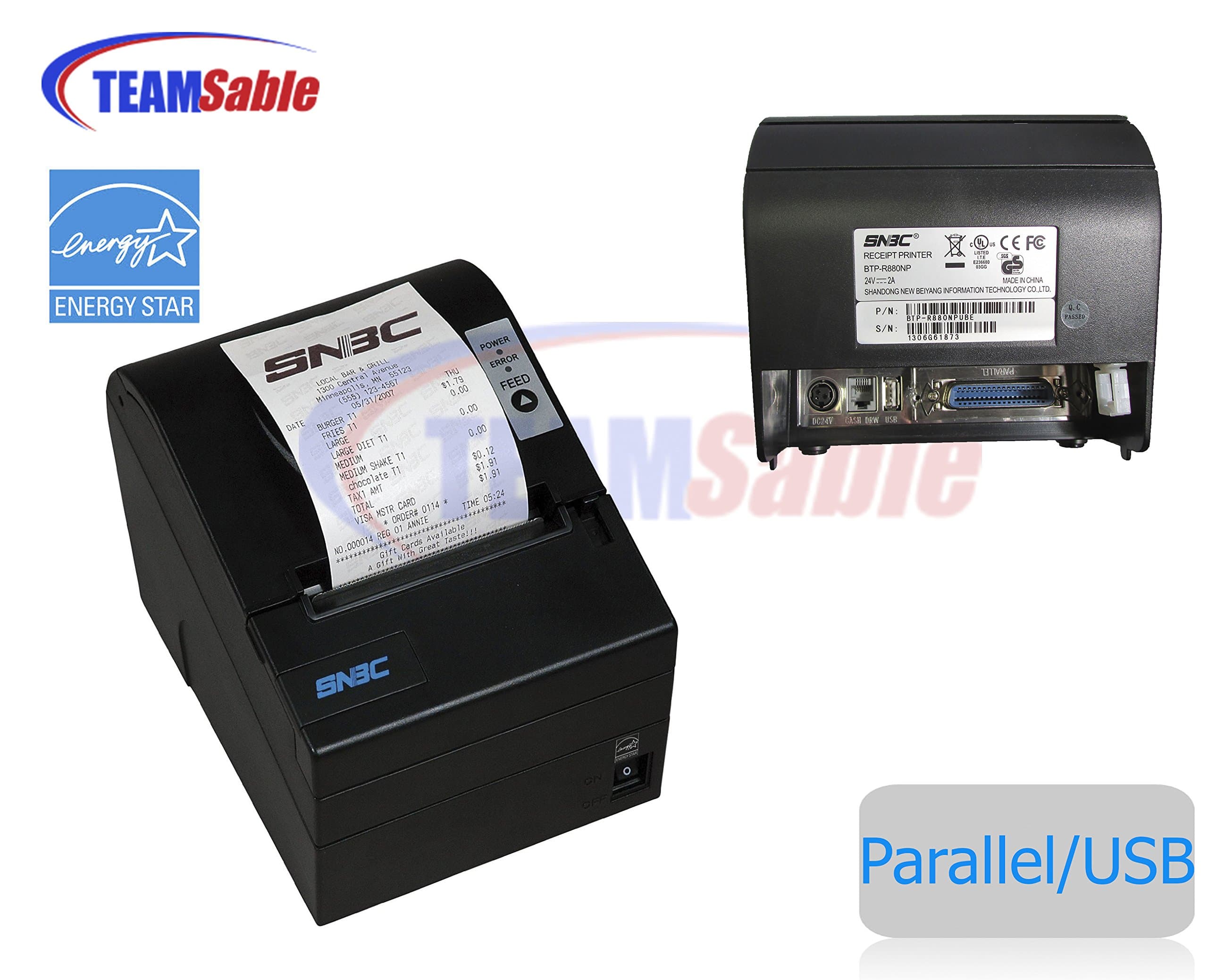 TeamSable High-speed Ready Print Direct Receipt Thermal Printer Parallel/USB (P# SA-BTP-R880NP-P) (Parallel/USB)