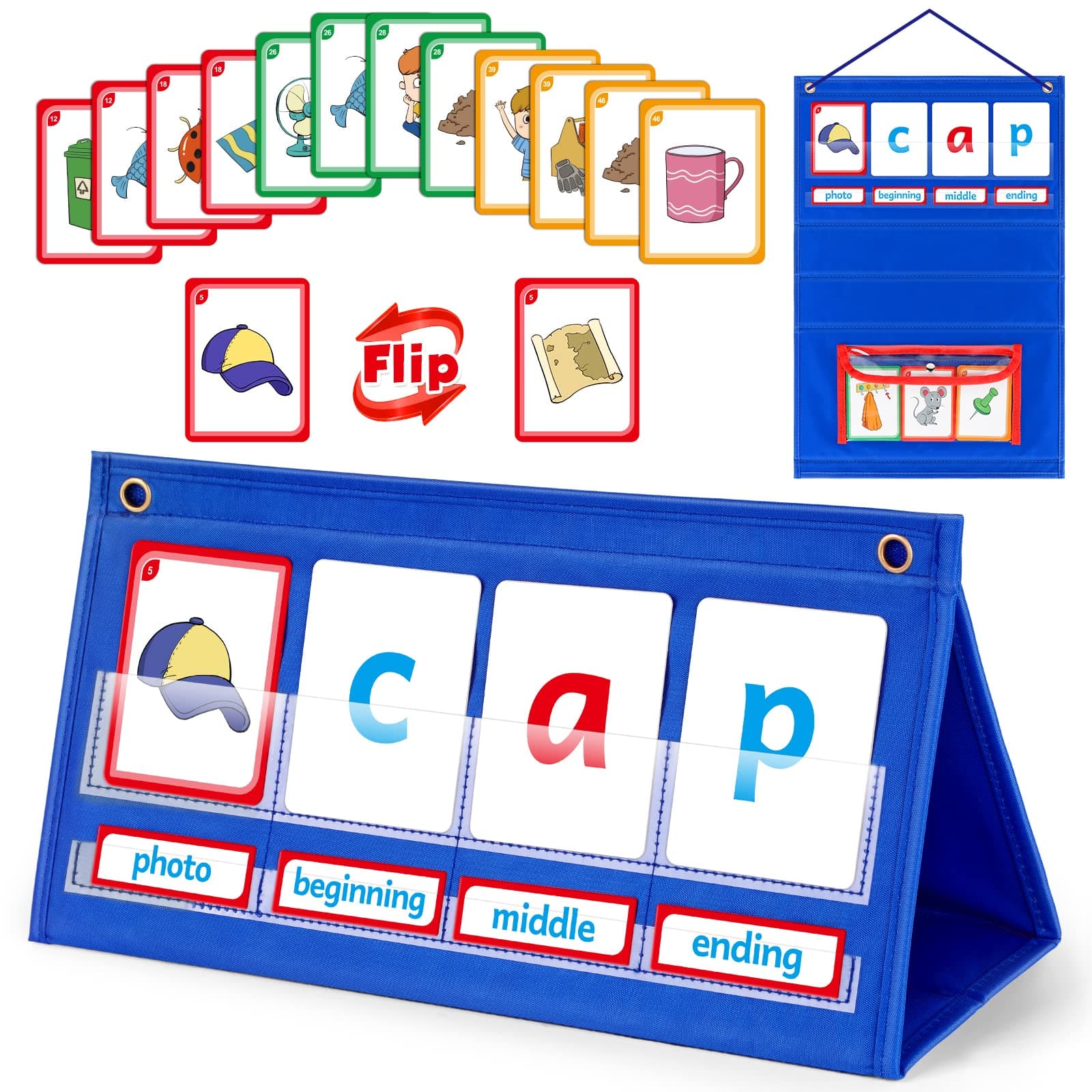 CVC Word Builder Kindergarten Classroom Must Haves, Phonics Games Preschool Learning Activities Spelling Toy Reading Letter Site Sight Words Games Flash Cards for Kids Autism Special Education