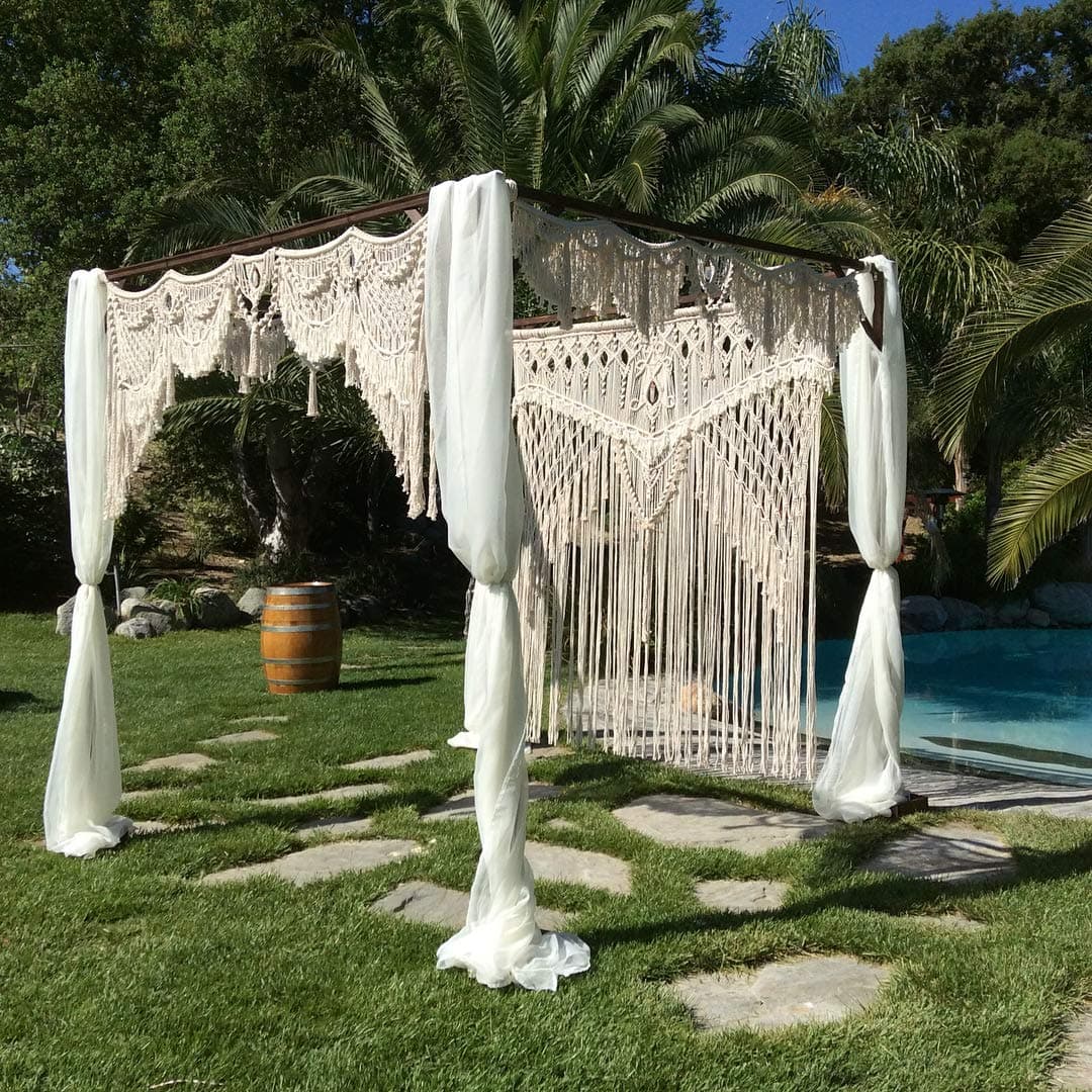 Bohemian Macrame Wedding Backdrop Decor Boho Chic Macrame Wall Hanging Style Macrame Tapestry Macrame Curtain & Macrame Arch 75" W x 85" L