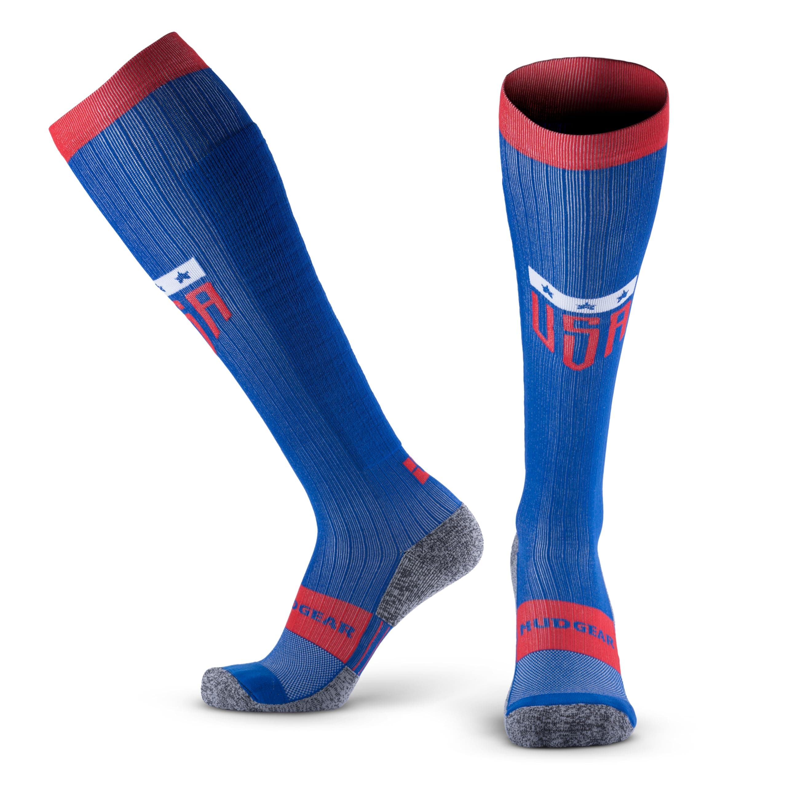 MudGear Graduated Compression Socks, Durable, Sweat-Resistant OCR Performance Socks with Cushioned Footbed, Made in USA