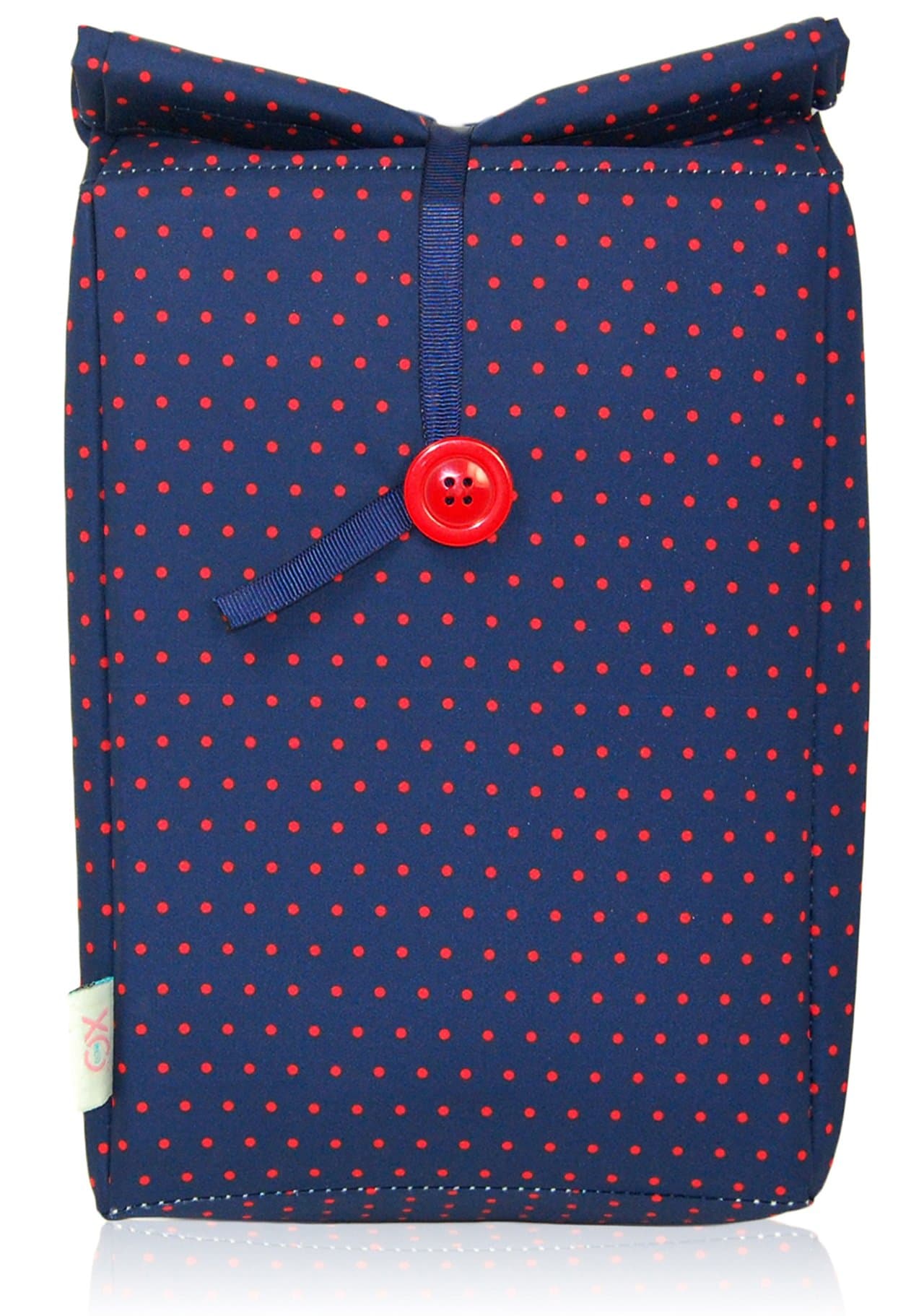 BlueAvocado-XO(ECO) Button Bag, Red Microdot
