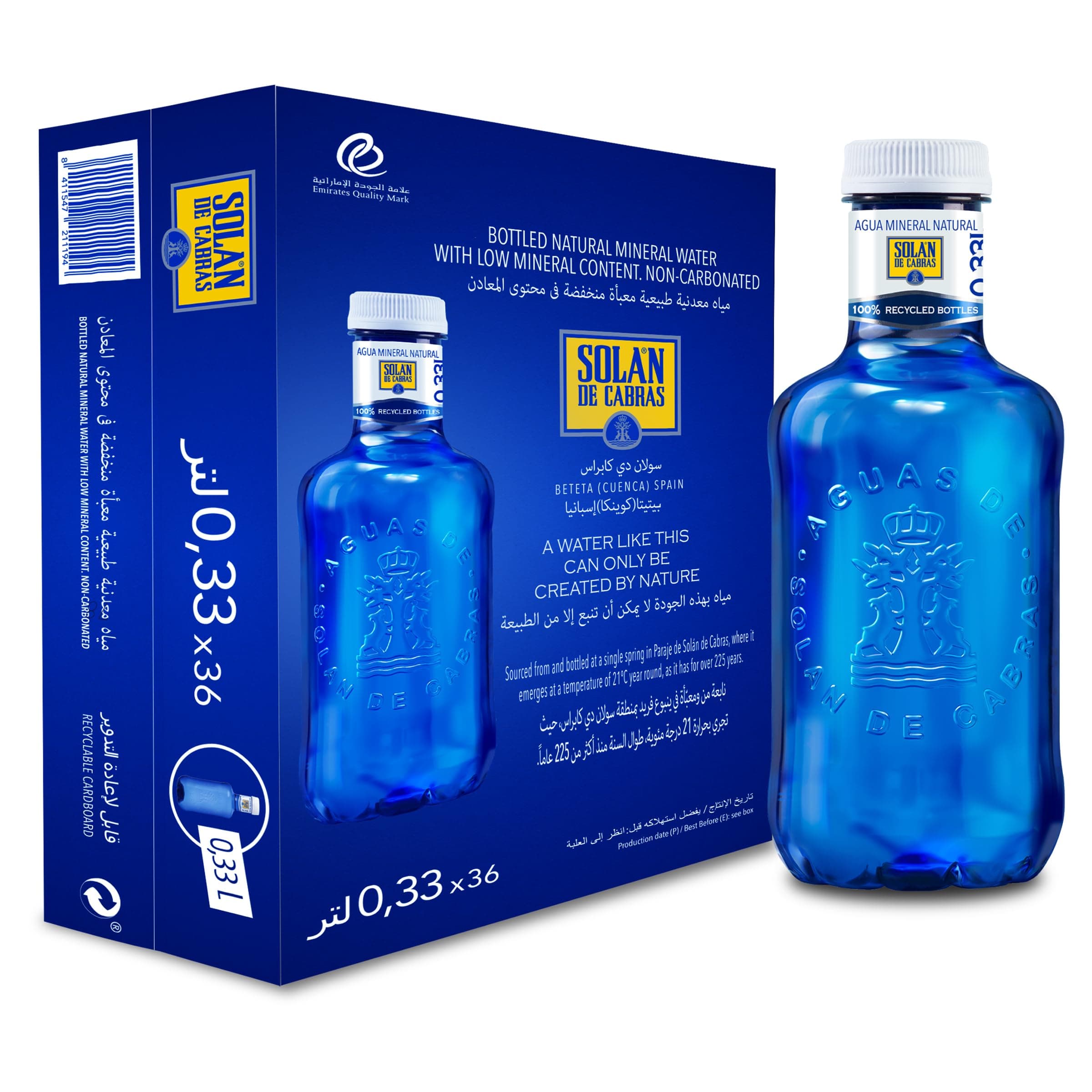 – Premium Natural Mineral Water, 330ml PET Bottles (Pack of 36) - Pure Spring Water, Refreshing & Hydrating, Perfect for On-the-Go, Home, and Office