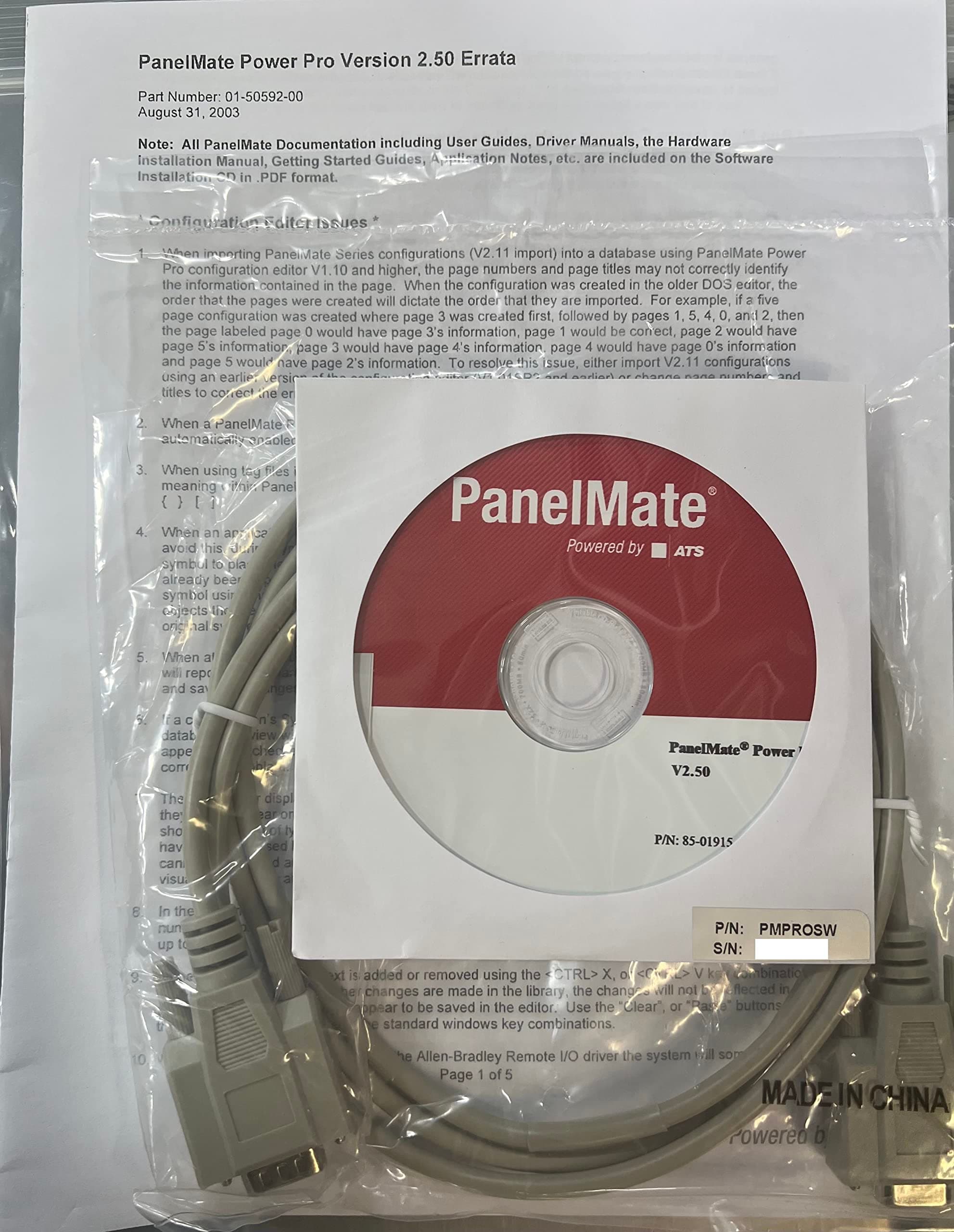 Panelmate Pmprosw Panelmate Power Pro Conf. Software