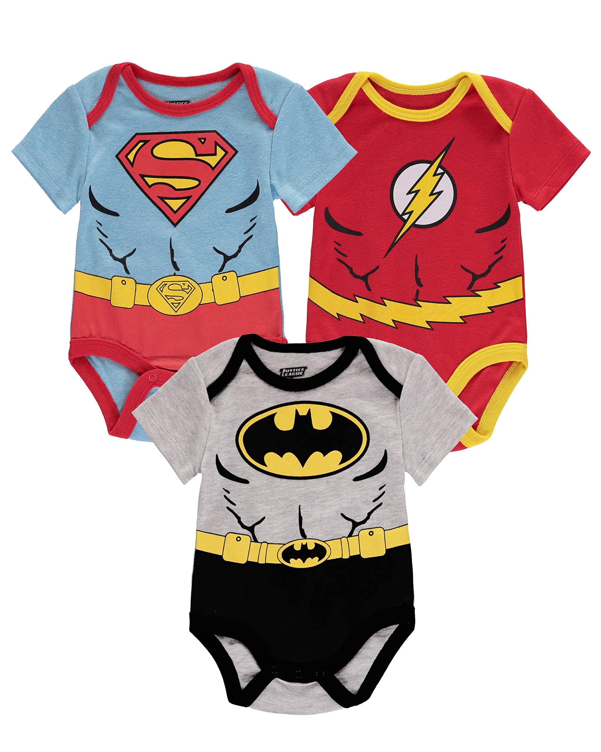 DC Comics Superhero bodysuits 3 pack