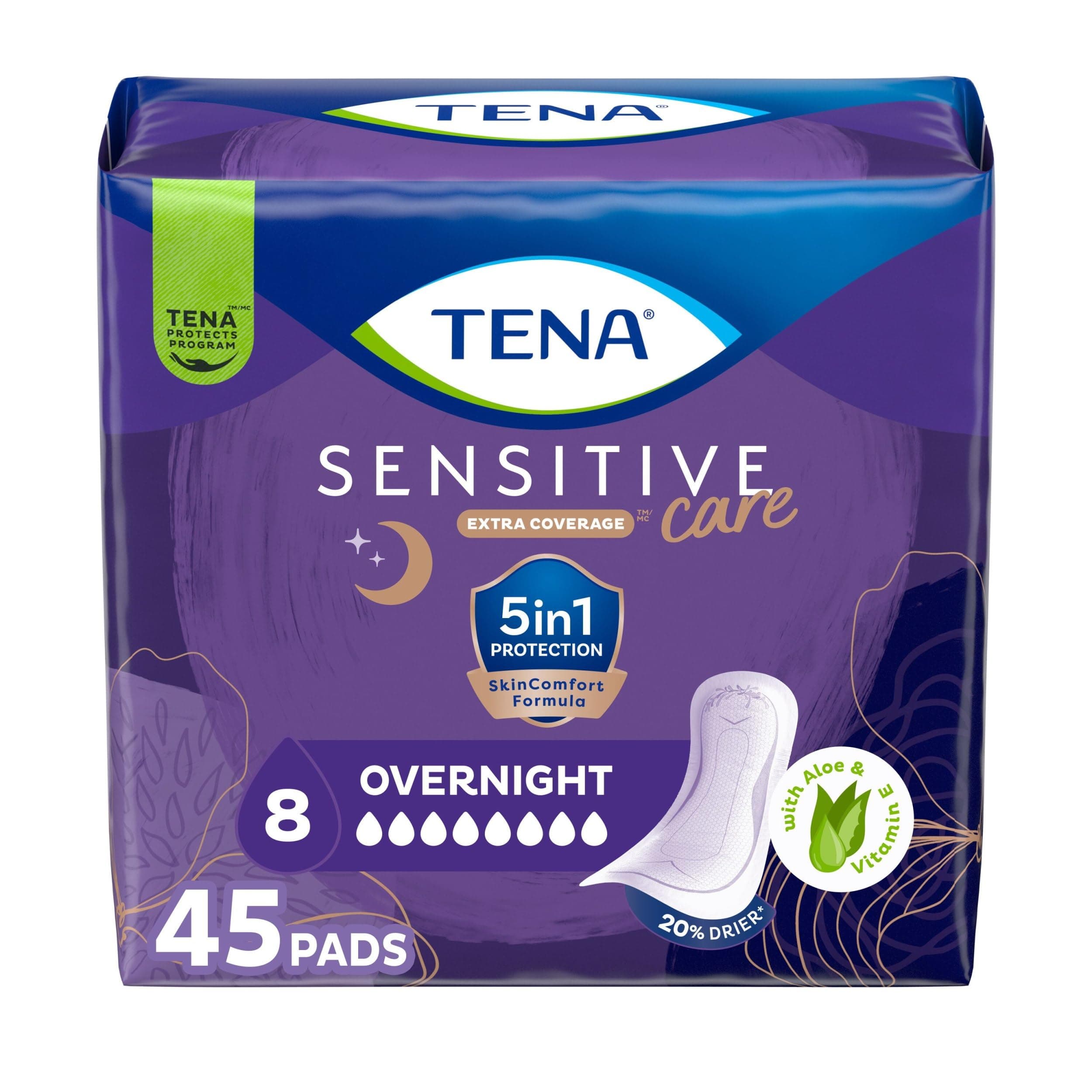 TENA Intimates Overnight Pad, 45 Count