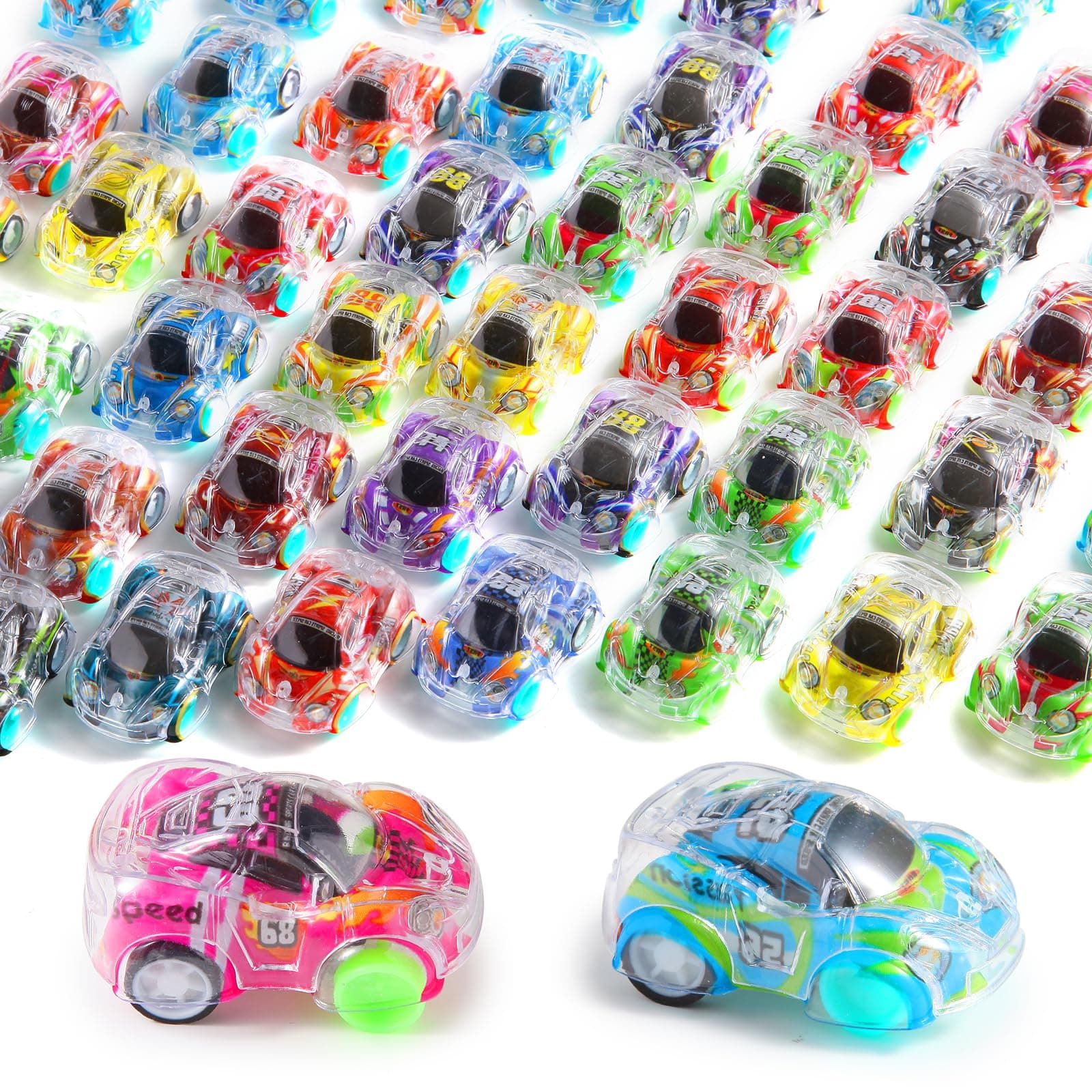 - 50 Pcs Mini Pull Back Cars Set, Pull Back Racing Vehicles for Kids Toddlers, Bulk Toys Party Favors Treasure Box, Classroom Prizes, Pinata Fillers,Goodie Bag Stuffers for Boys Girls