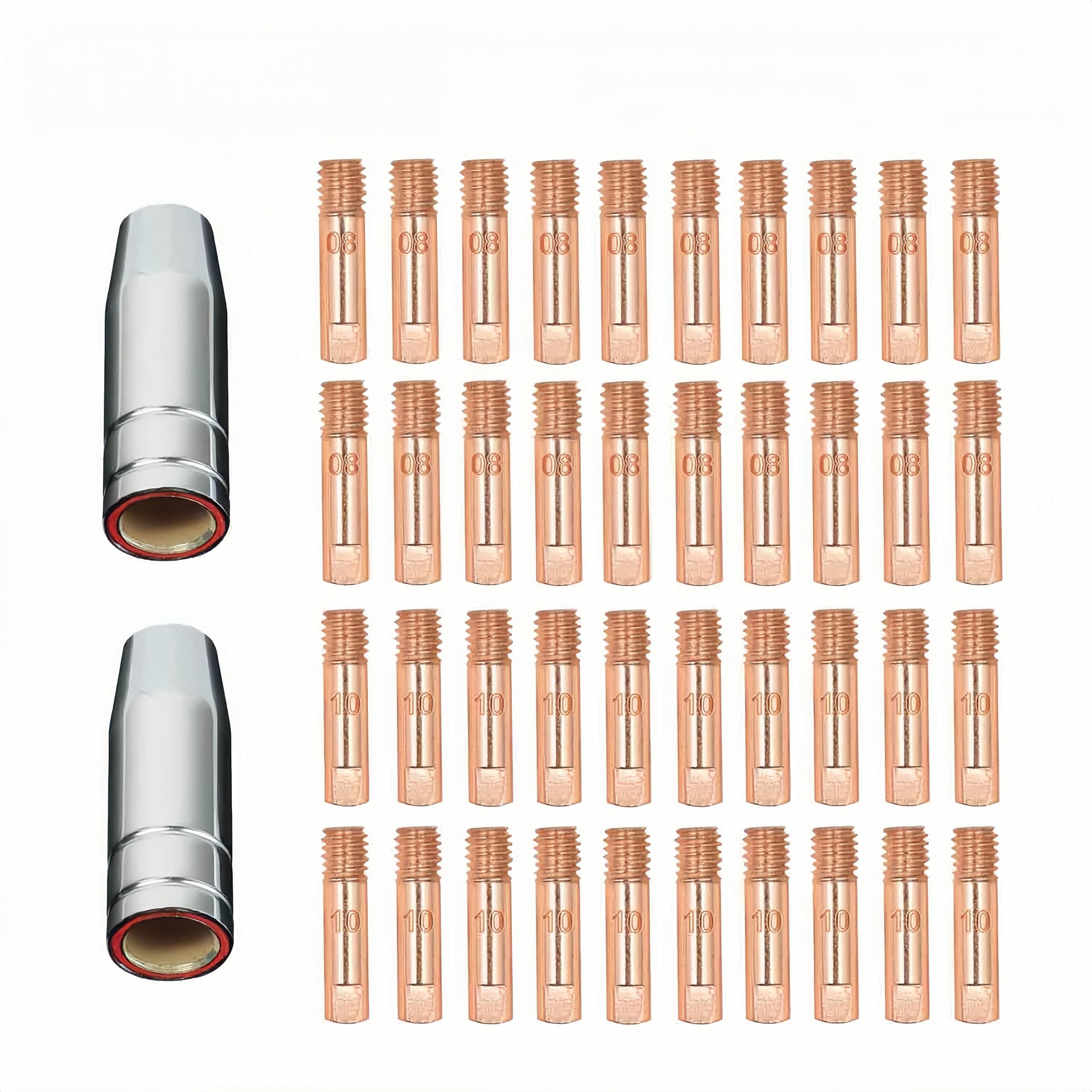 Reboot Mig Welder Consumable Set Mig Torch Contact Tips Gas Nozzles for .030'...