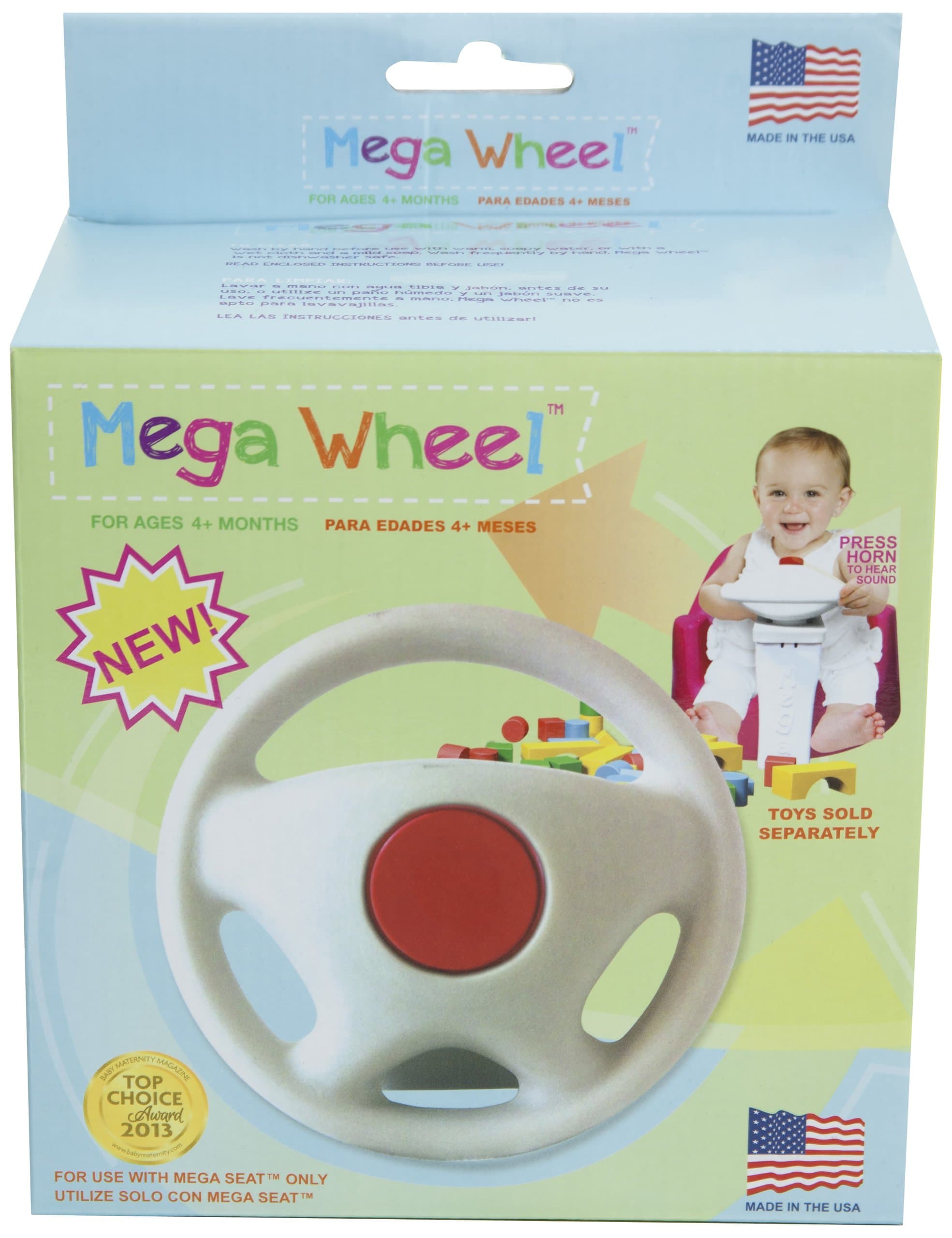 Mega Seat Mega Wheel, White/Red