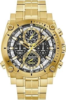 Men's Icon High Precision Quartz Chronograph Watch, Curved Mineral Crystal, 300m Water Resistant, Continuous Sweeping Secondhand, Luminous Markers
