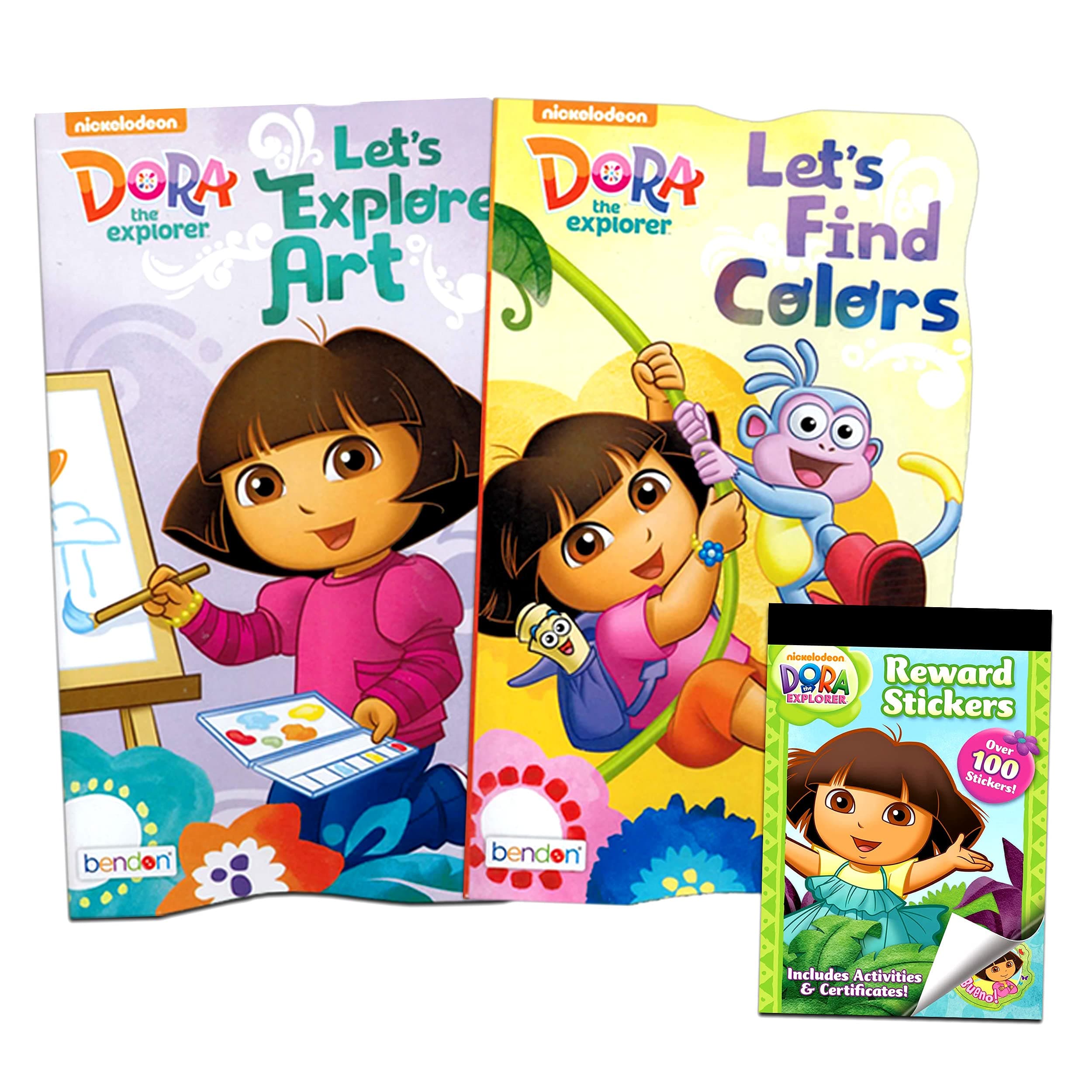 Dora The Explorer Activity Pack ~ Bundle with 2 Board Books and Stickers!