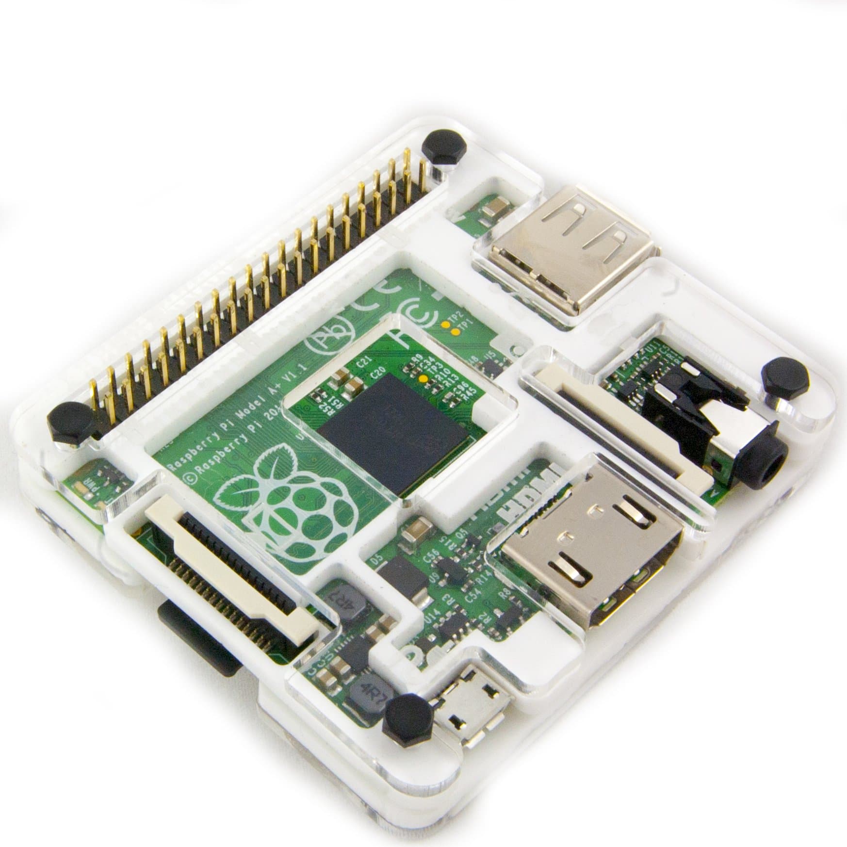 Raspberry Pi A+ Acrylic Case - White Marble