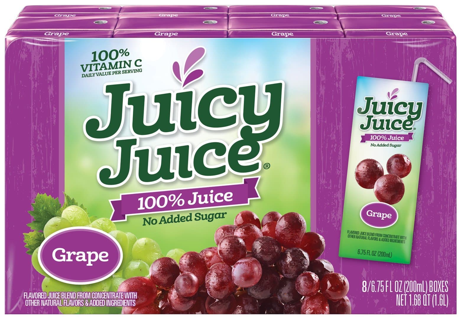 Slim 8 Pack, Grape, 6.75 Ounce Boxes (Pack of 4)