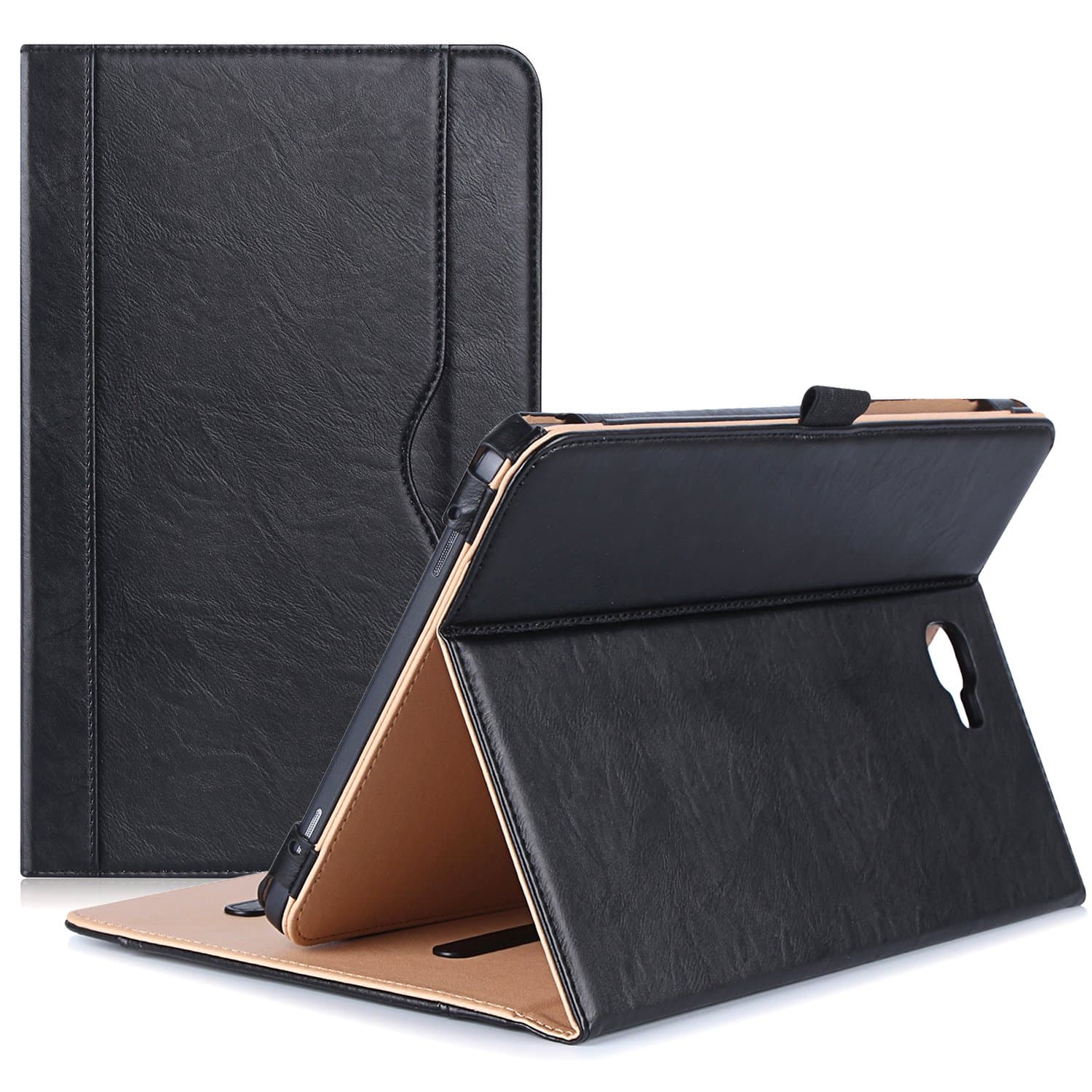 ProCase Galaxy Tab A 10.1 Case 2016 - Stand Folio Case Cover for Galaxy Tab A 10.1" Tablet SM-T580 T585 T587 (NO S Pen Version), with Multiple Viewing Angles, Document Card Pocket - Black