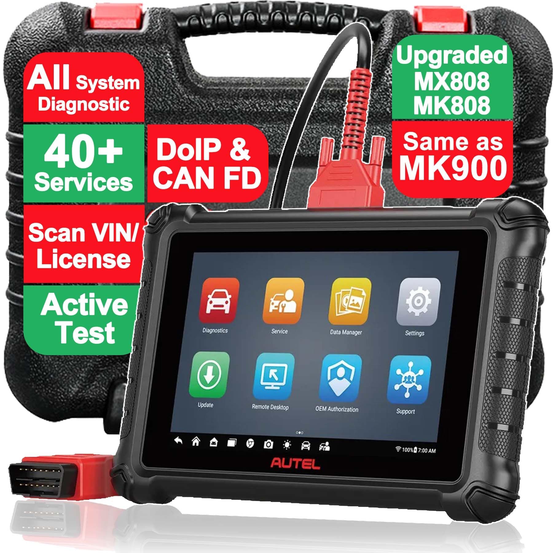 Scan Tool MX900 MK900 OBD2 All System Diagnostic Scanner, Same as MK900BT, Upgraded MK808S MK808BT MX808 MX808S MK808Z, Bi Directional, 40+ Service, DoIP/CAN FD, 3000+ Active Tests, FCA SGW