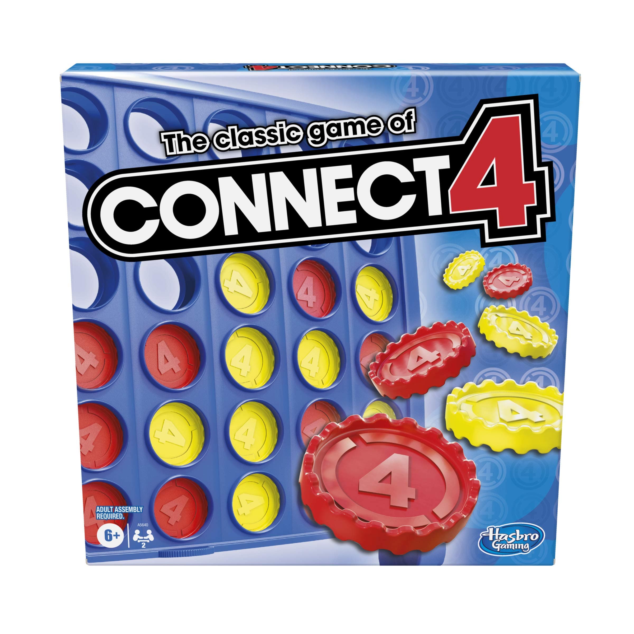 Connect 4 Classic Grid, 4 in a Row Game, Strategy Board Games for Kids, 2 Players for Family and Kids, Easter Gifts for Boys and Girls, Ages 6+