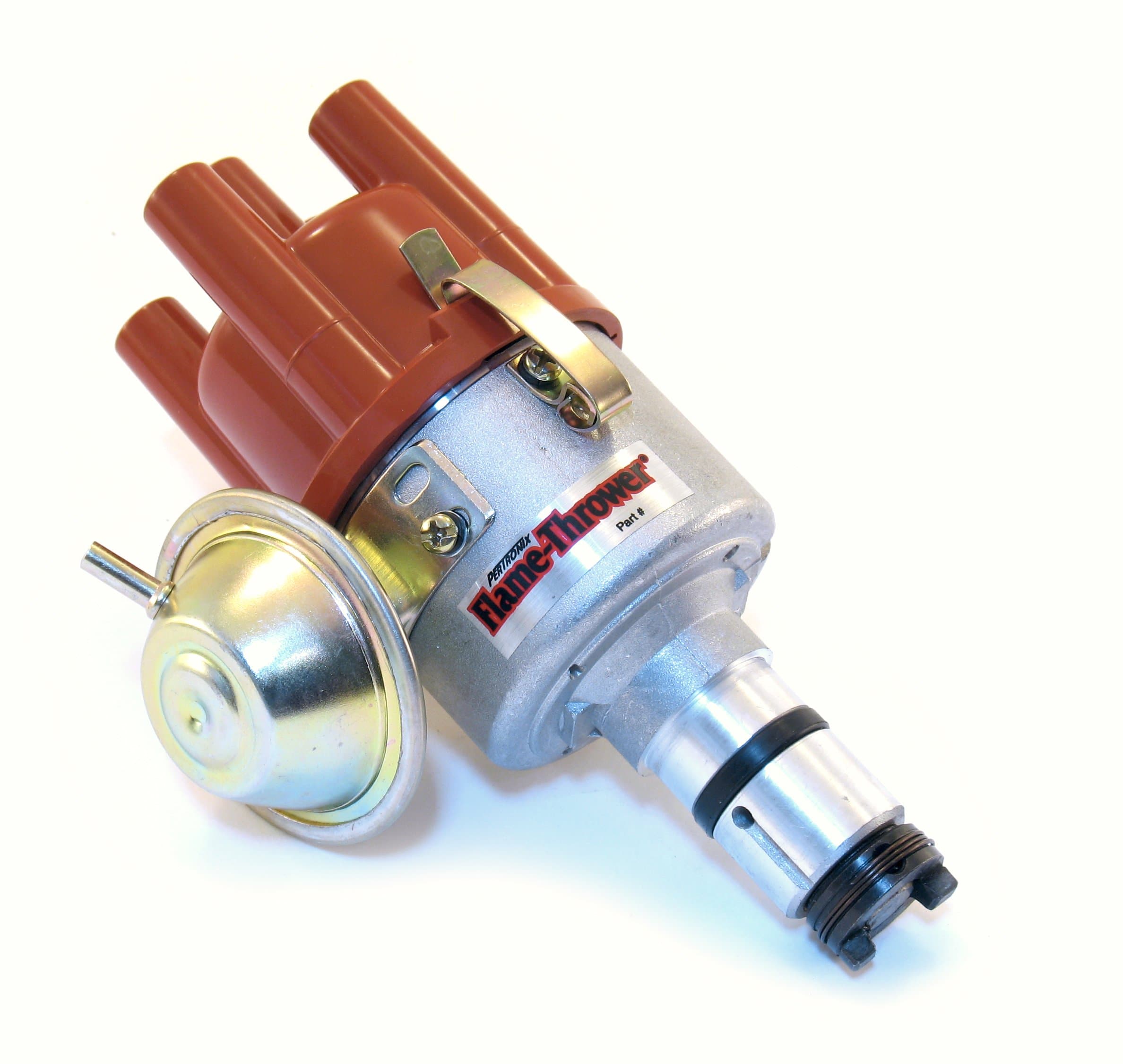 D186504 Flame-Thrower VW Type 1 Engine Plug and Play Vacuum Advance Cast Electronic Distributor with Ignitor Technology