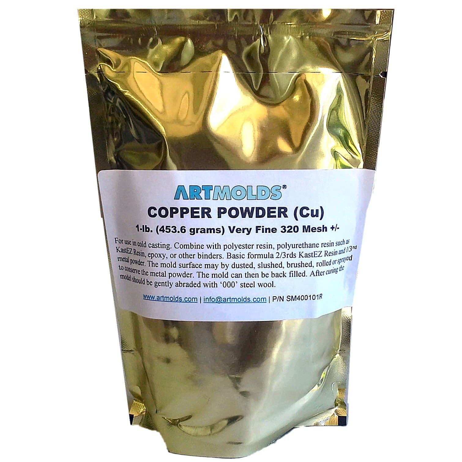 High Grade Copper Powder - Easy Cold Casting Using Polyurethane Resin for Making Sculptures | Home and Office Decors - 1lb/350 Mesh