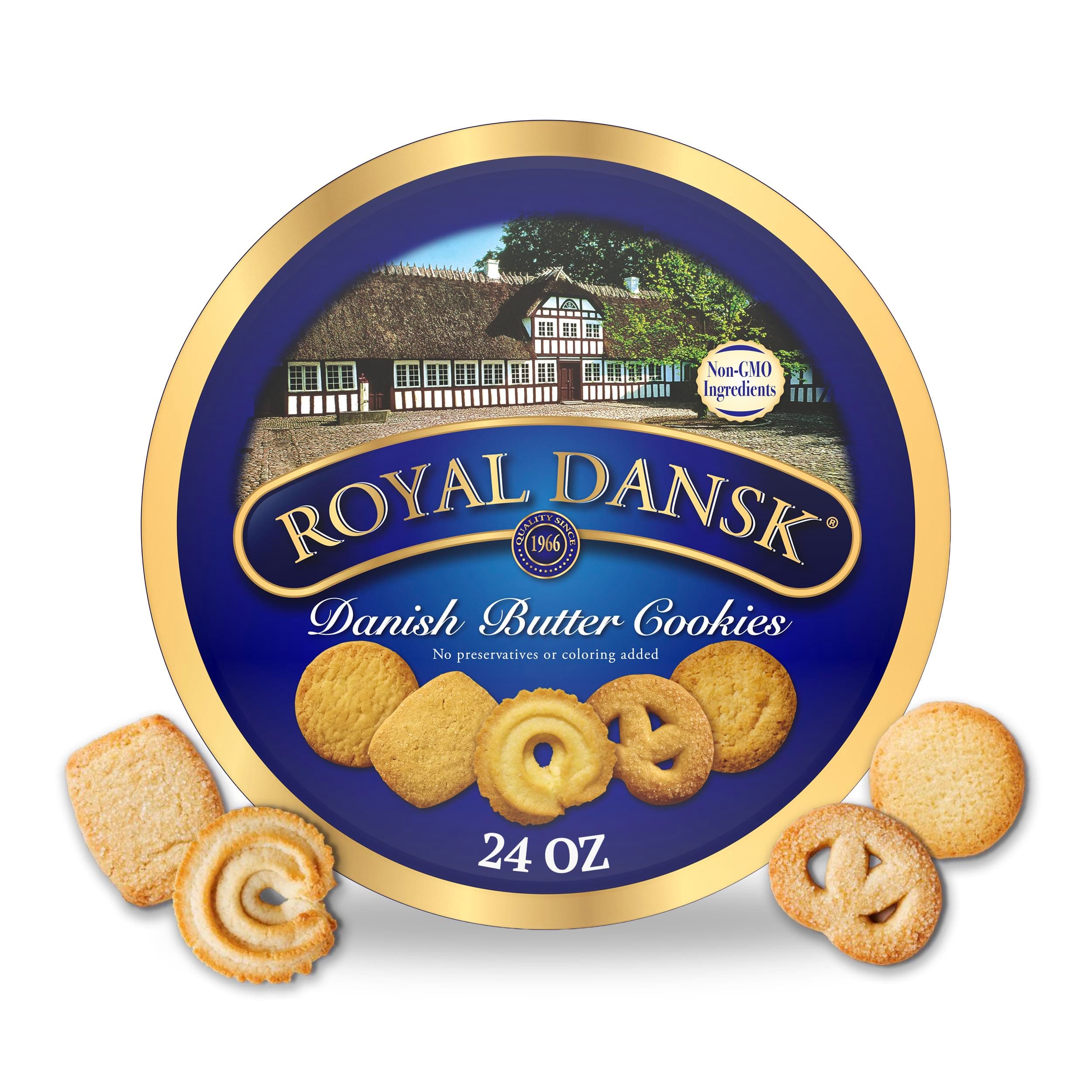 Royal Dansk Danish Butter Cookies, Premium Assorted Cookies in a Gift Tin, Great for Sharing and Gifting, 24 oz