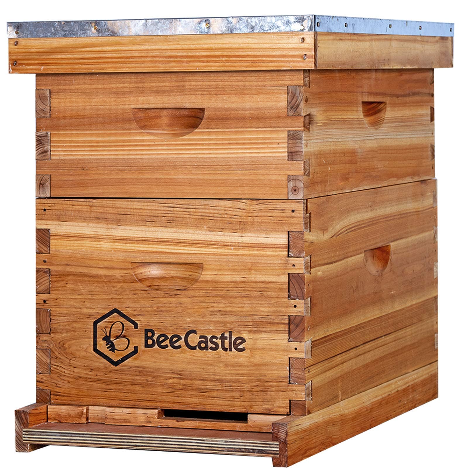 10-Frames Complete Beehive Kit, Wax Coated Bee Hive Includes Frames and Beeswax Coated Foundation Sheet (1 Deep Box, 1 Medium Box)