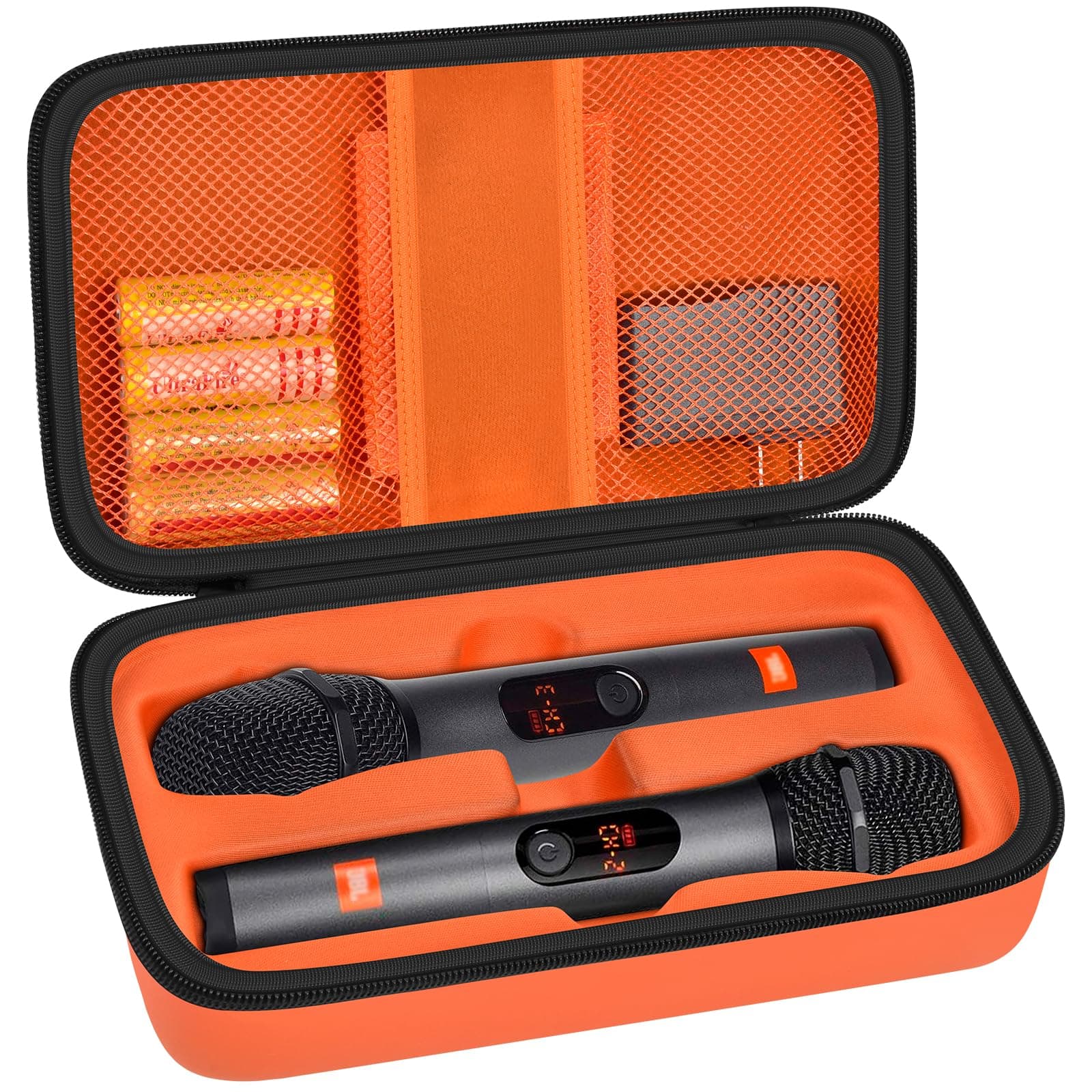 Againmore Wireless Microphone Case Compatible With JBL Wireless Two Microphone System Wireless Mic Handheld Orange