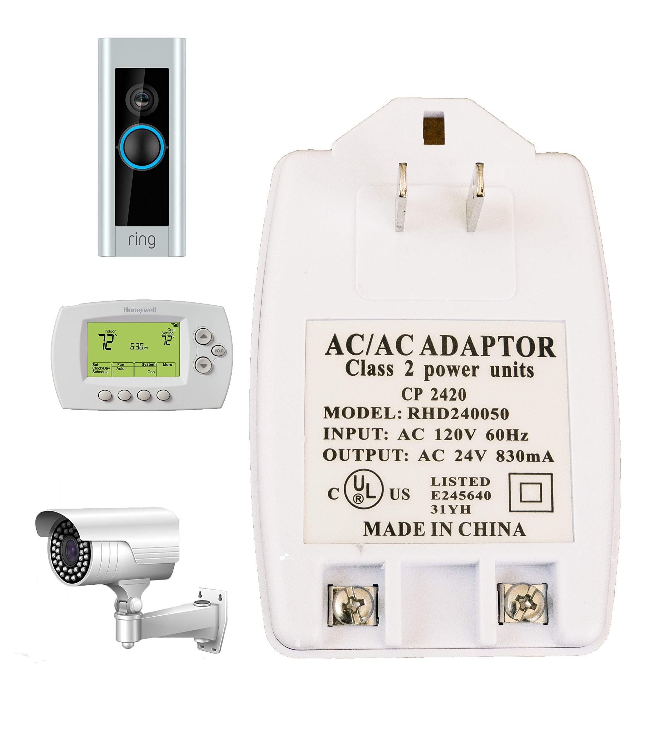 24vac Transformer C Wire 24 Volt Transformer Compatible with Ring Doorbell Nest Thermostat and CCTV