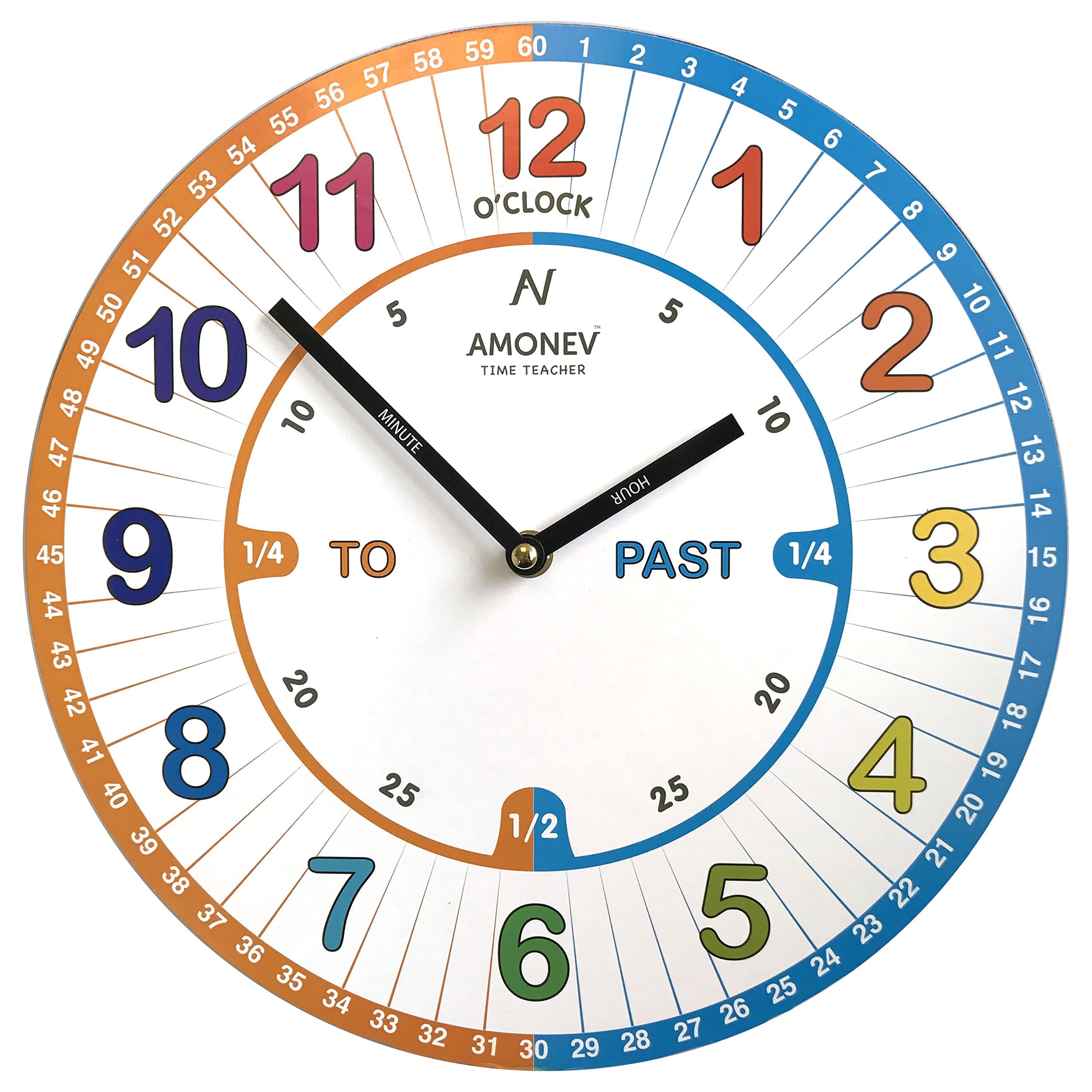 Amonev AMOTTMDF01 Clock, Blue Orange